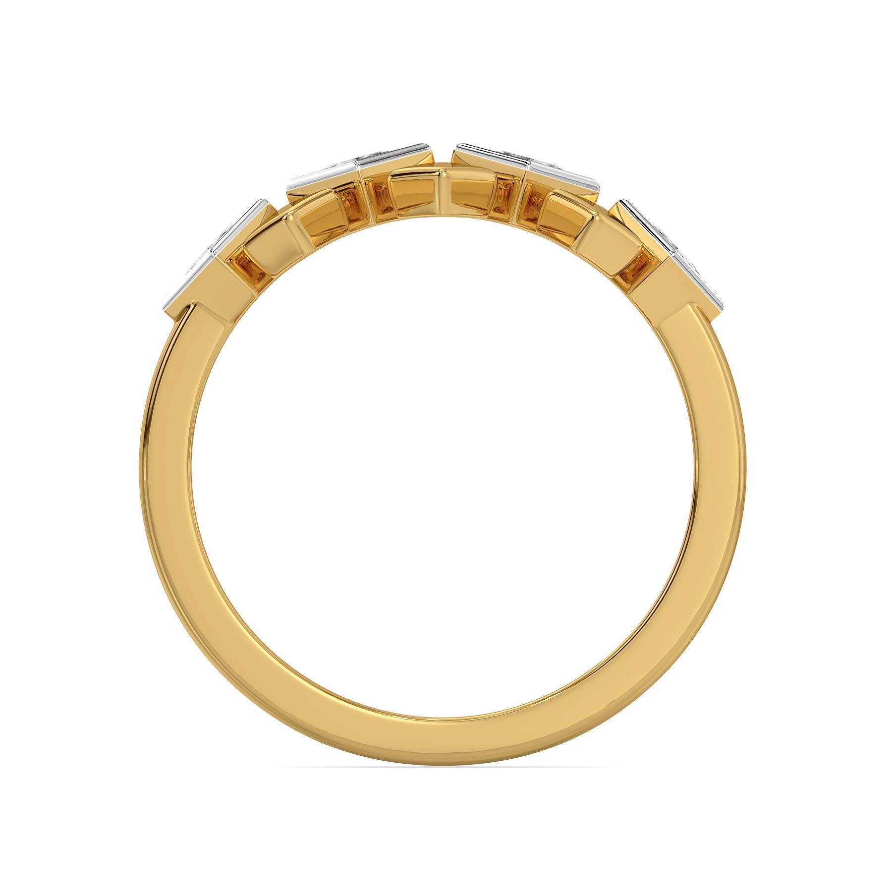 Bezel Princess Cut Lab Diamond Ring - back view