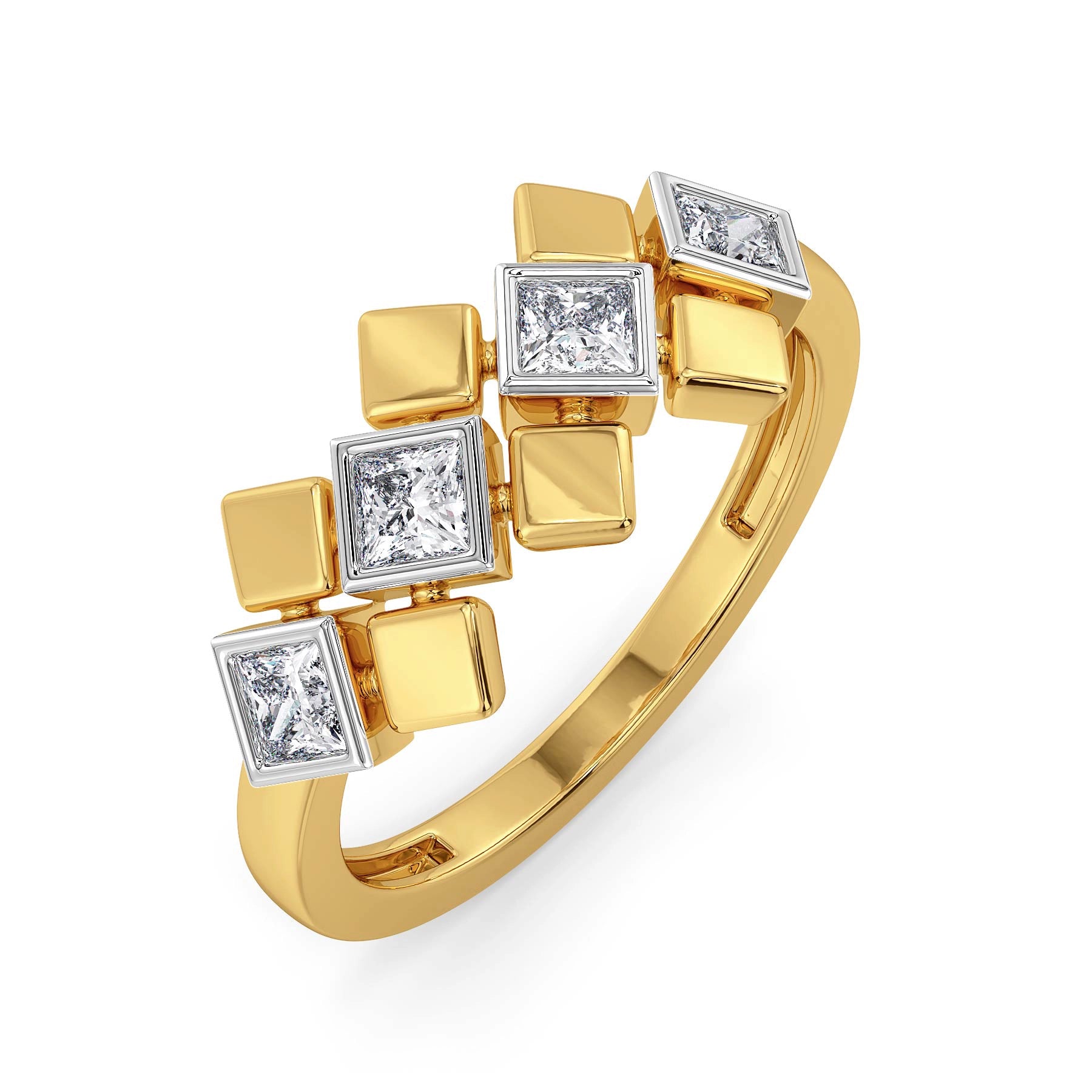 Bezel Princess Cut Lab Diamond Ring - top view