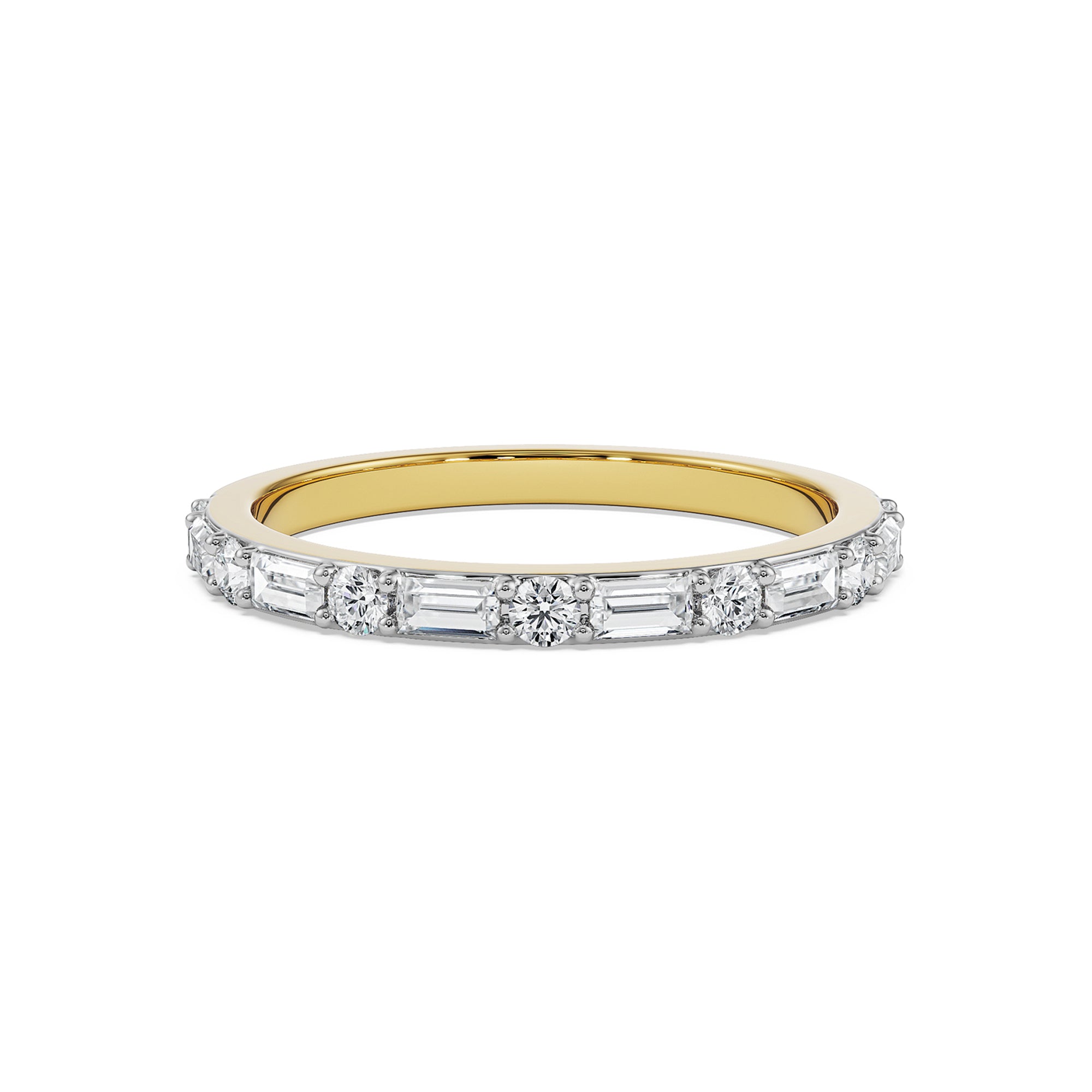 Alternating Round Diamond Band Front view