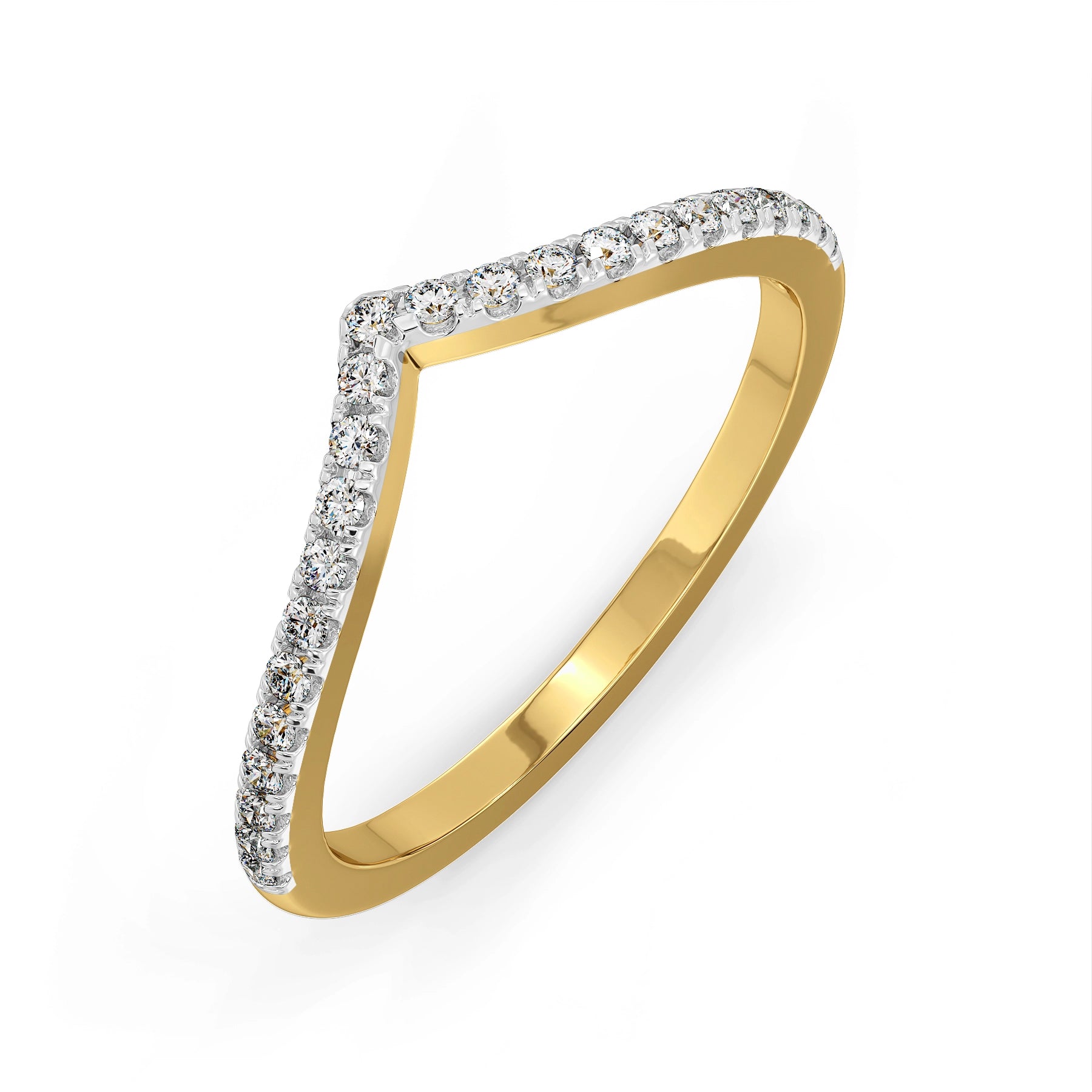 Chevron Lab Grown Diamond Band - perspective view