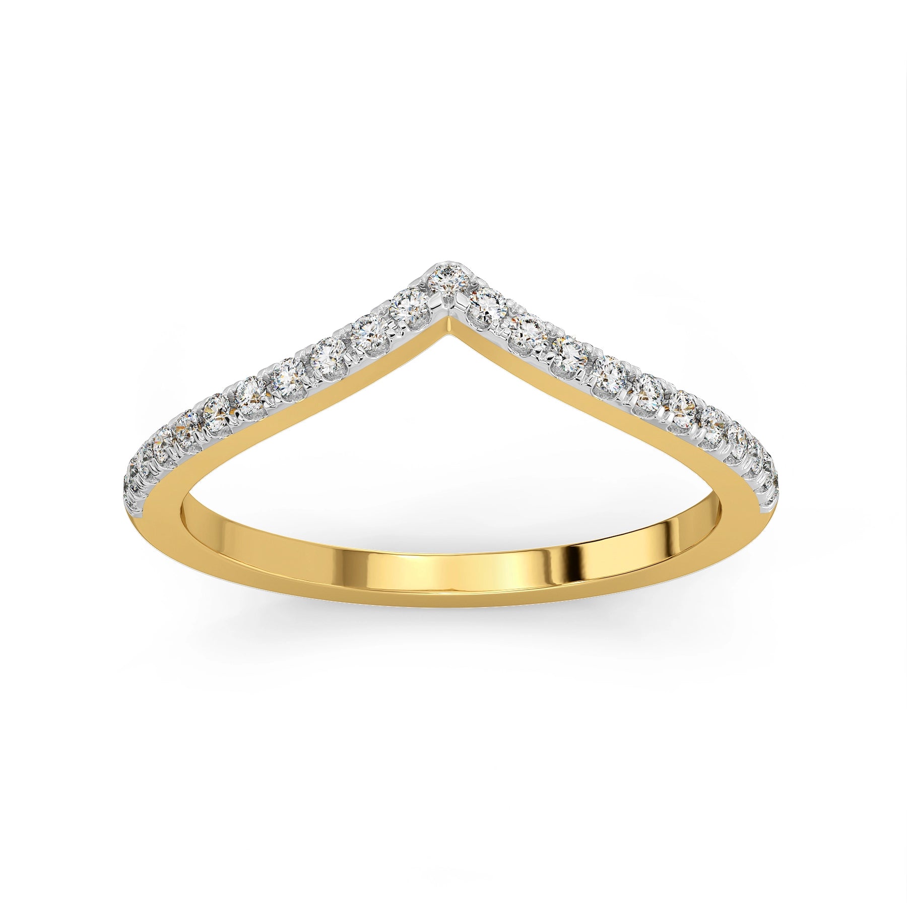 Chevron Lab Grown Diamond Band - top view