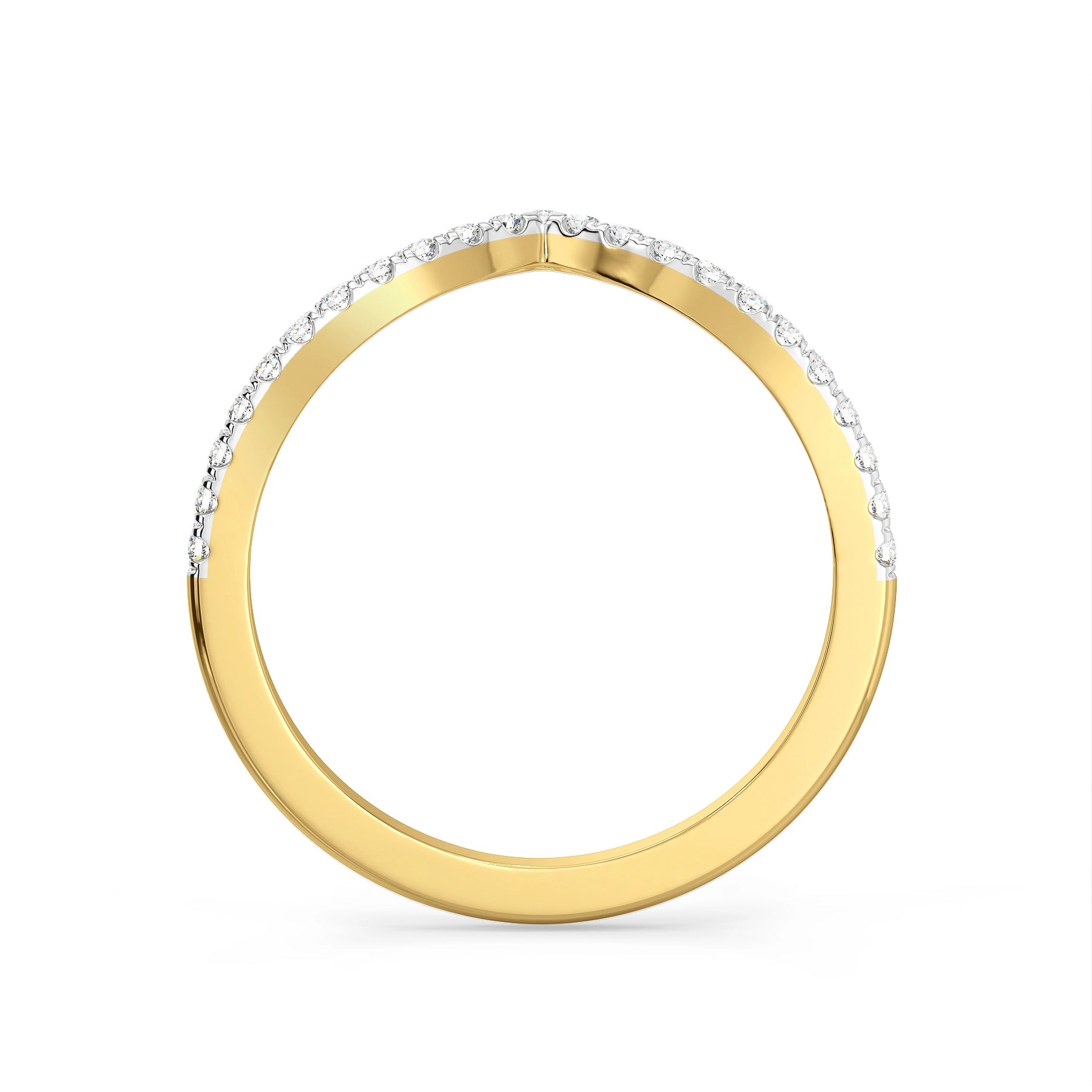 Chevron Lab Grown Diamond Band - back view