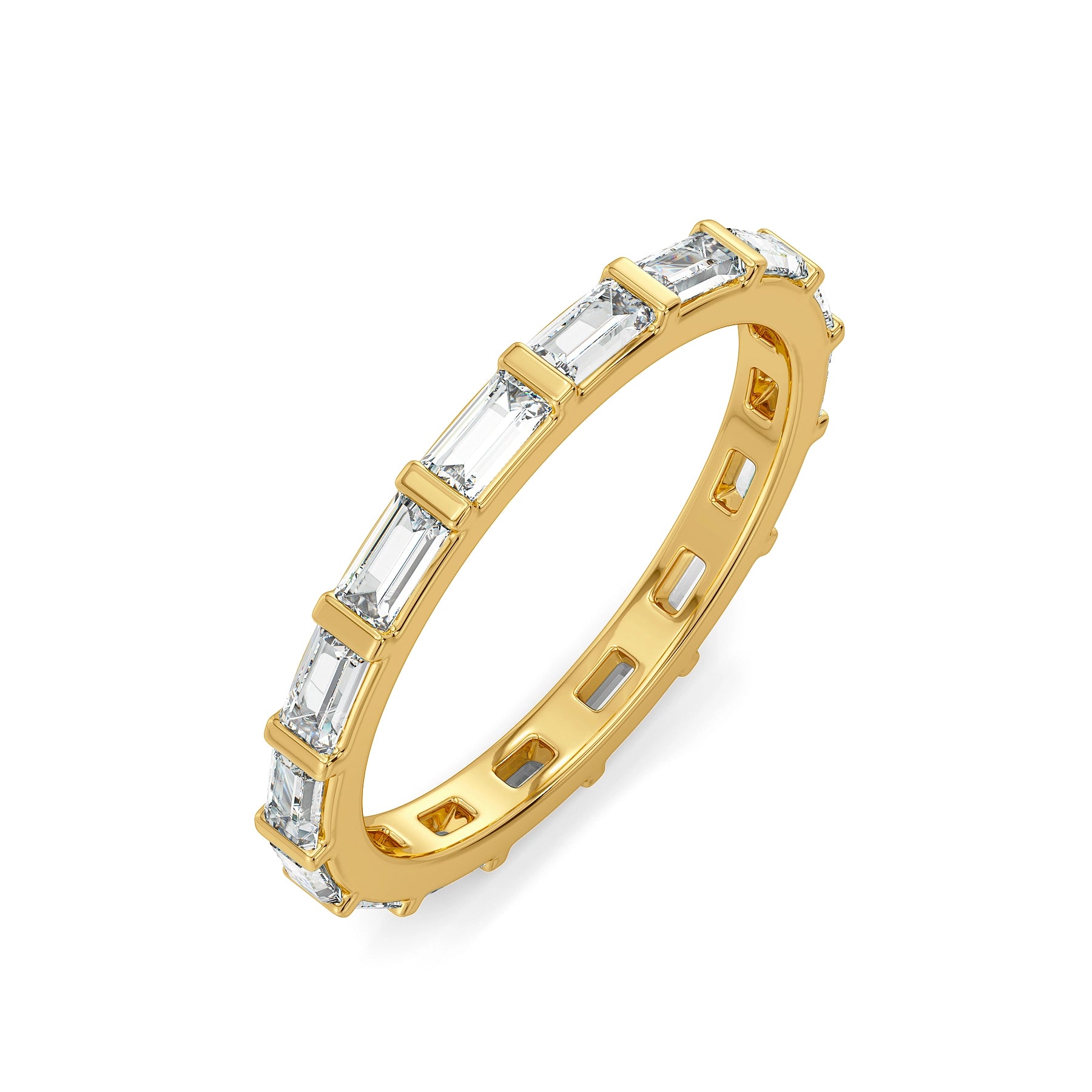 Regal Baguette Eternity Lab Diamond Ring - top view