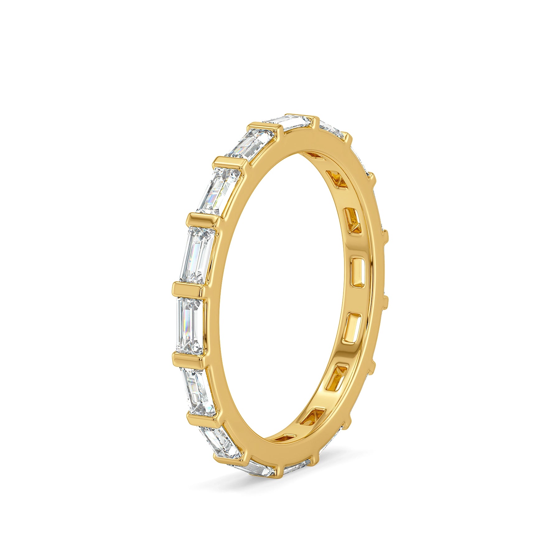 Regal Baguette Eternity Lab Diamond Ring - side view