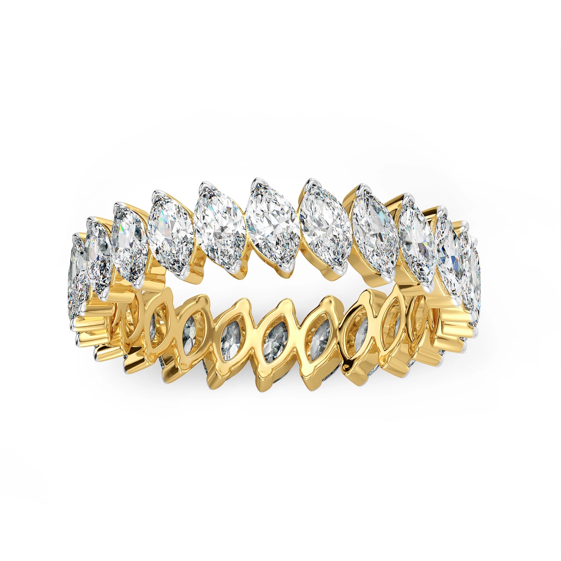 Marquise Eternity Lab Diamond Ring - top view