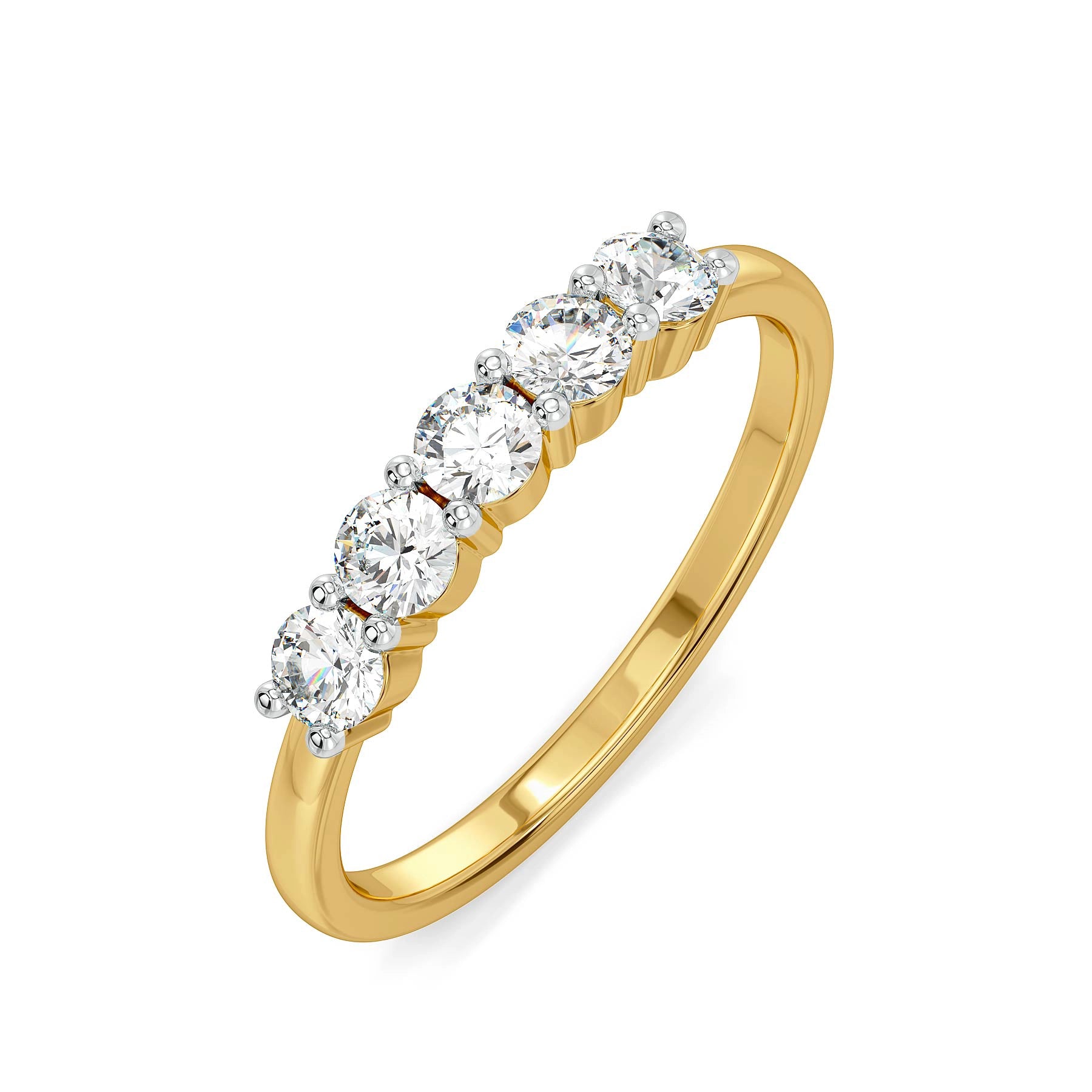 Golden Glow Quintet Lab Diamond Ring - top view