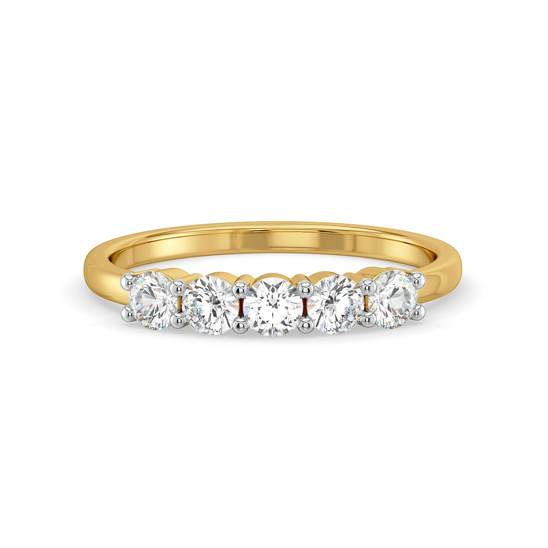 Golden Glow Quintet Lab Diamond Ring - front view