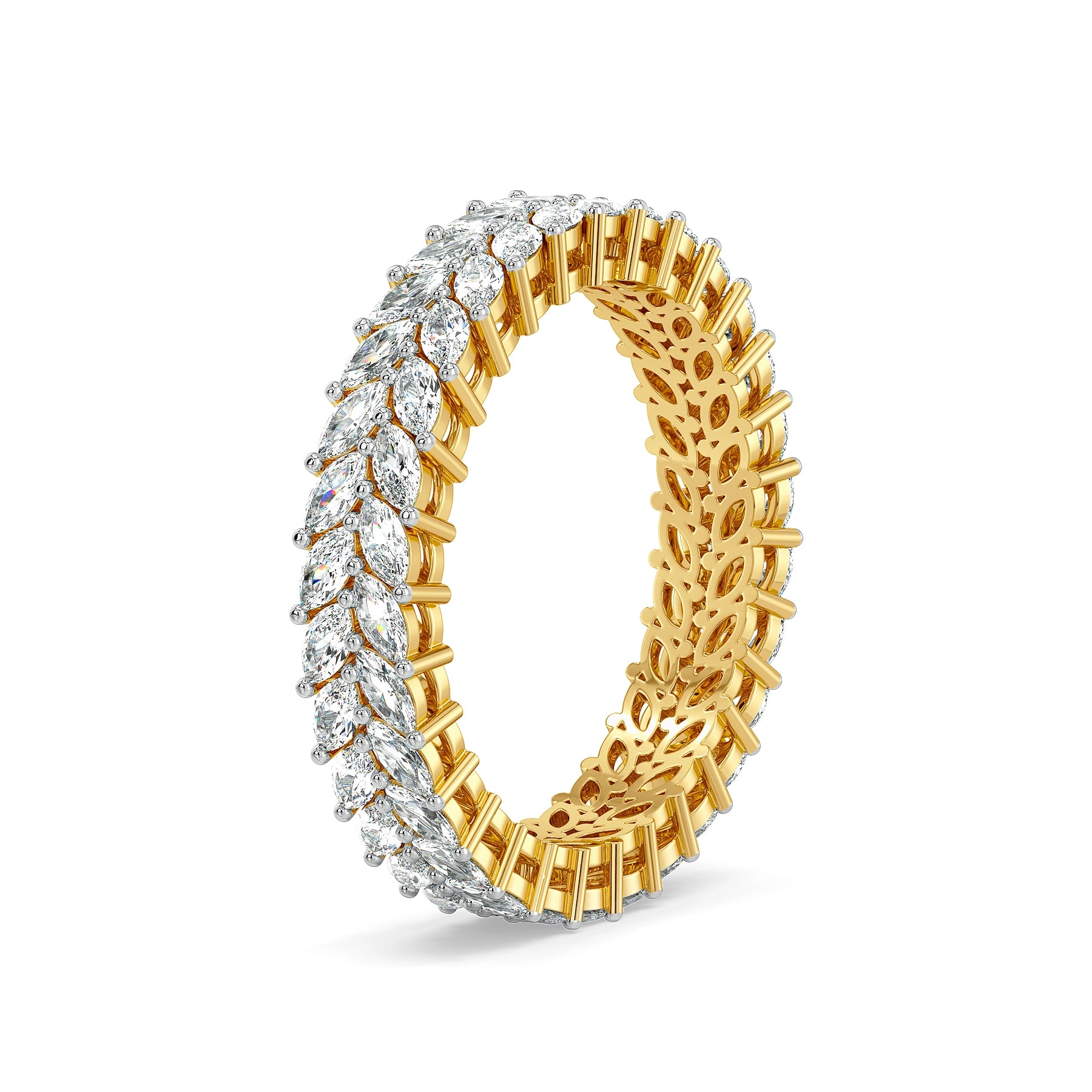 Twin Flame Marquise Eternity Lab Diamond Ring - side view