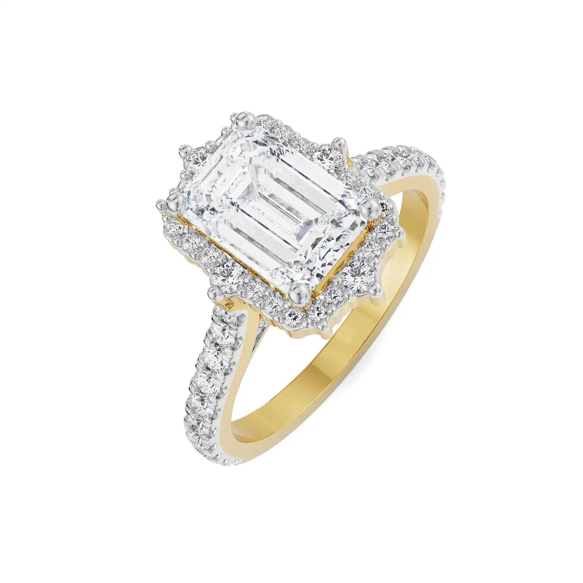 1.5 CT Emerald Diamond Ring Top View