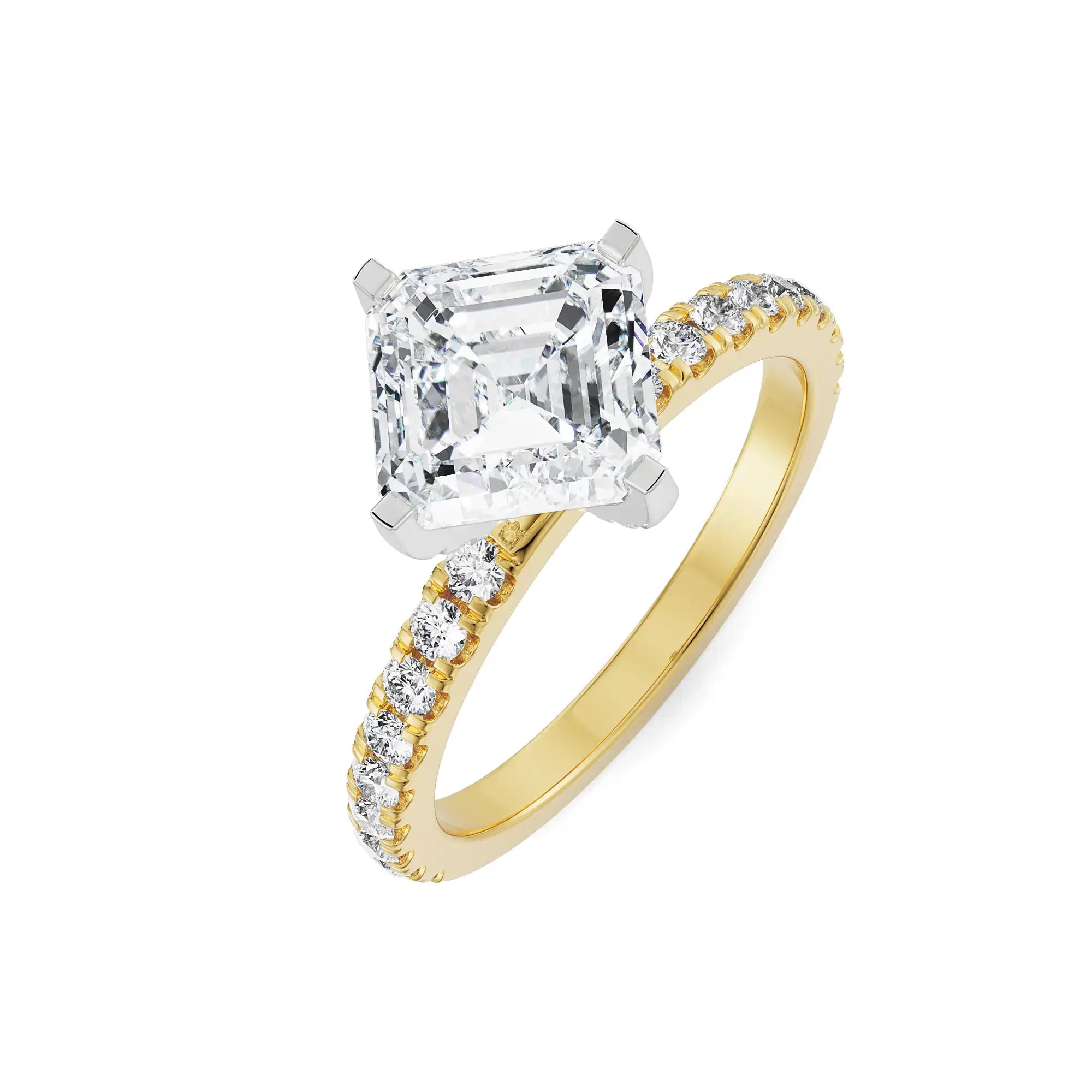 1 CT Asscher Diamond Ring Top View