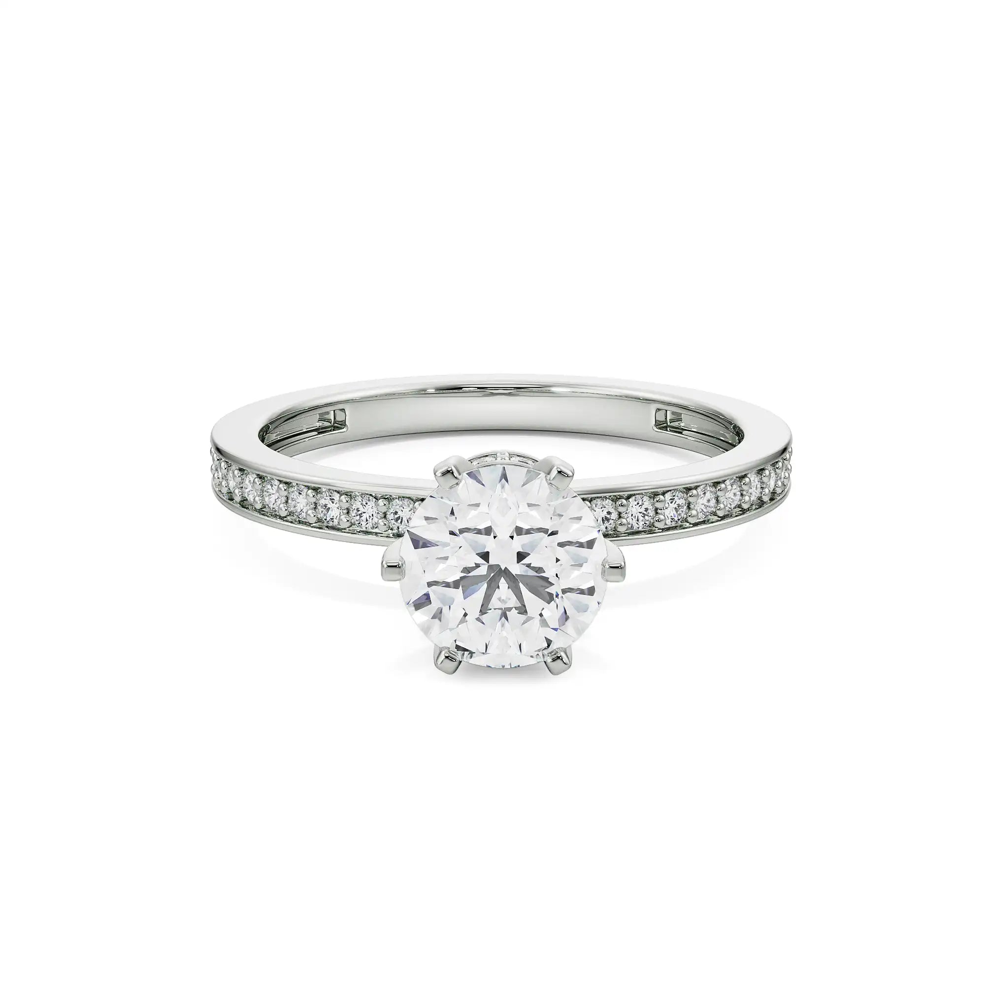 Viesco Round Diamond Ring Front View in 9KT