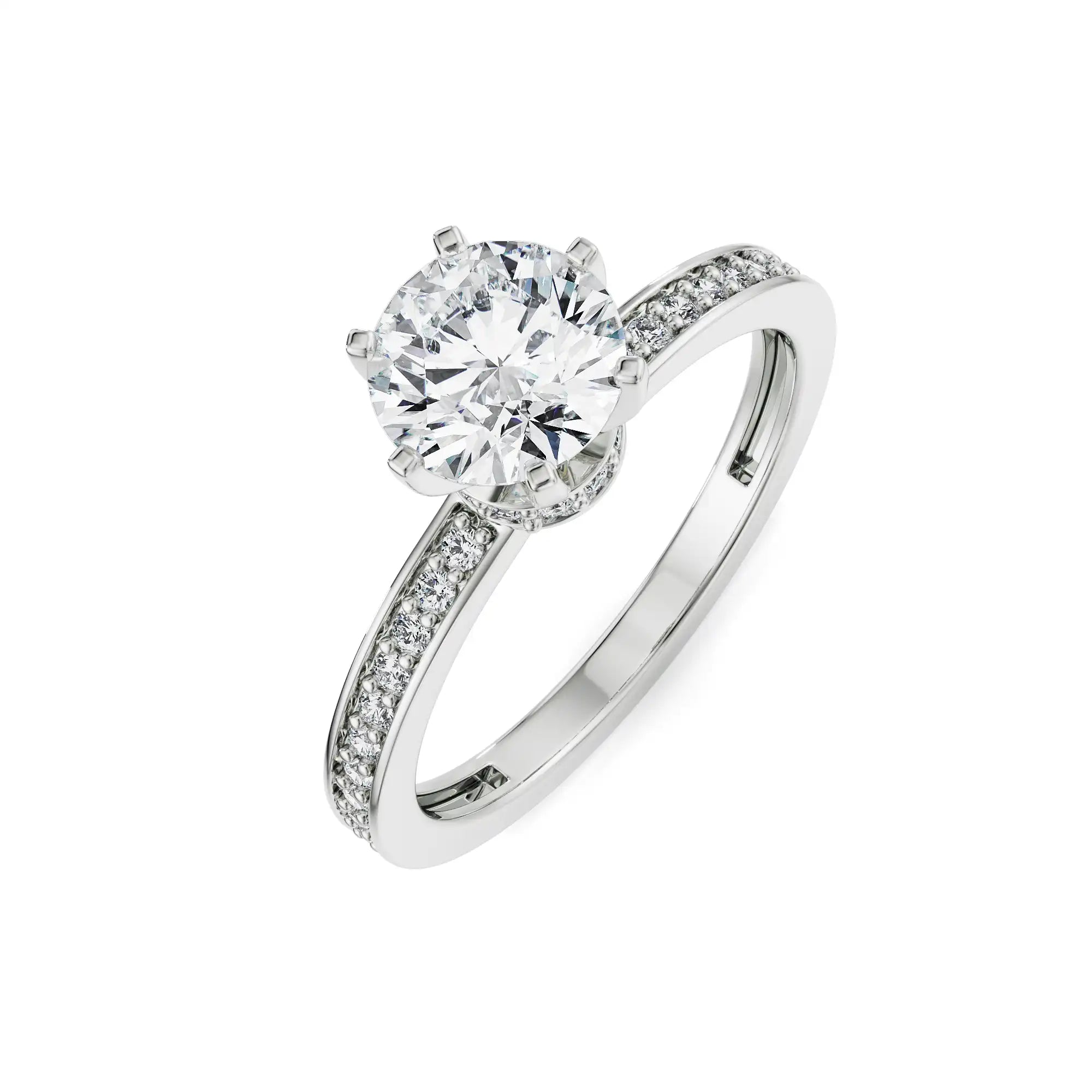 Viesco Round Diamond Ring Top View in 9KT