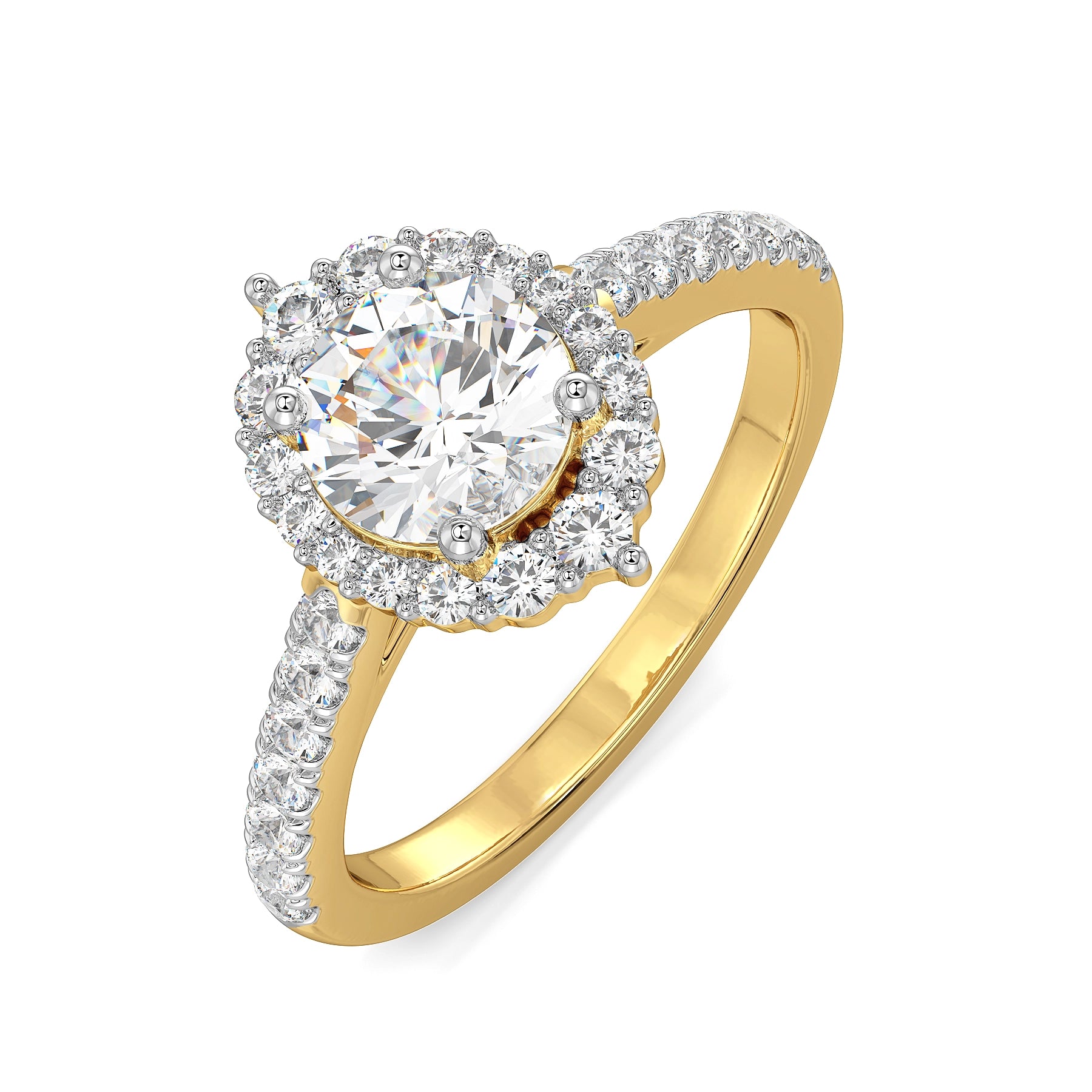 Fizy Halo Lab Grown Diamond Engagement Ring - Top view
