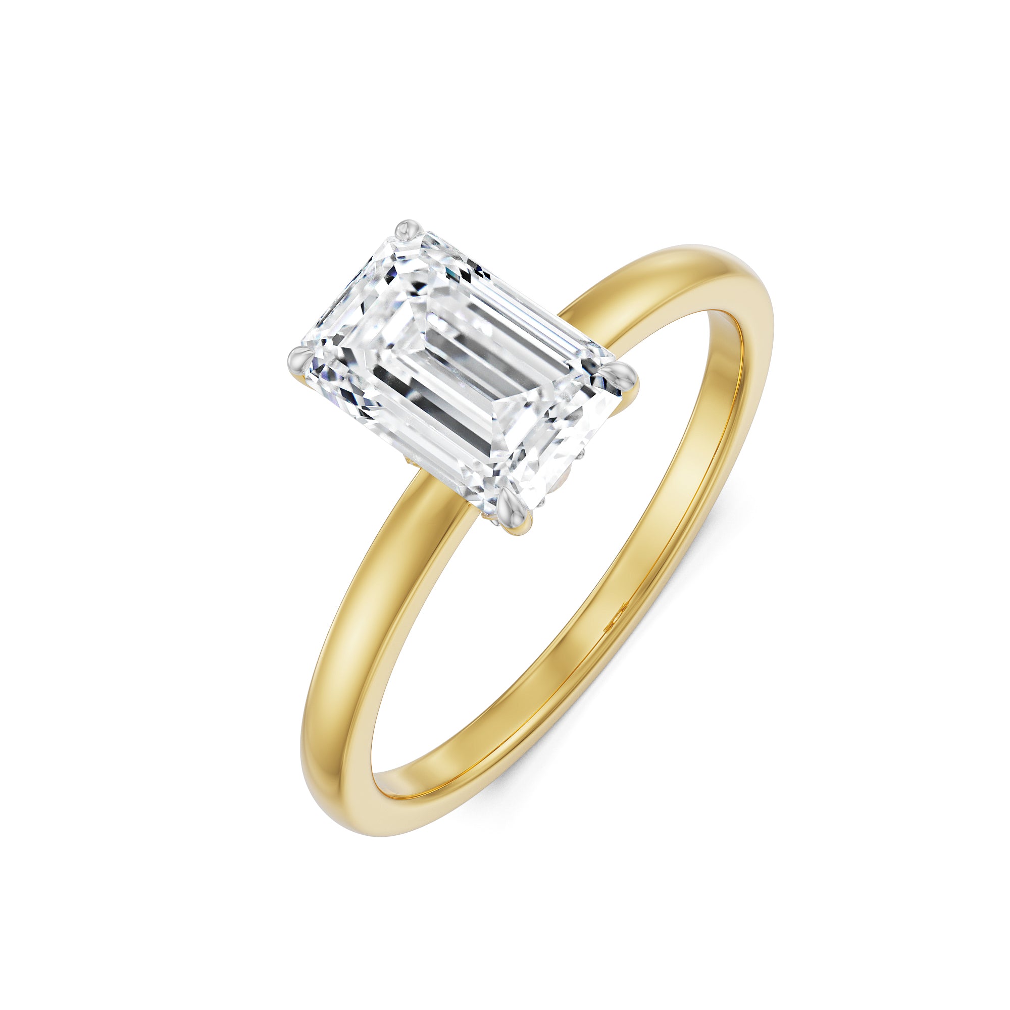 1 CT Emerald Solitaire Ring Front view