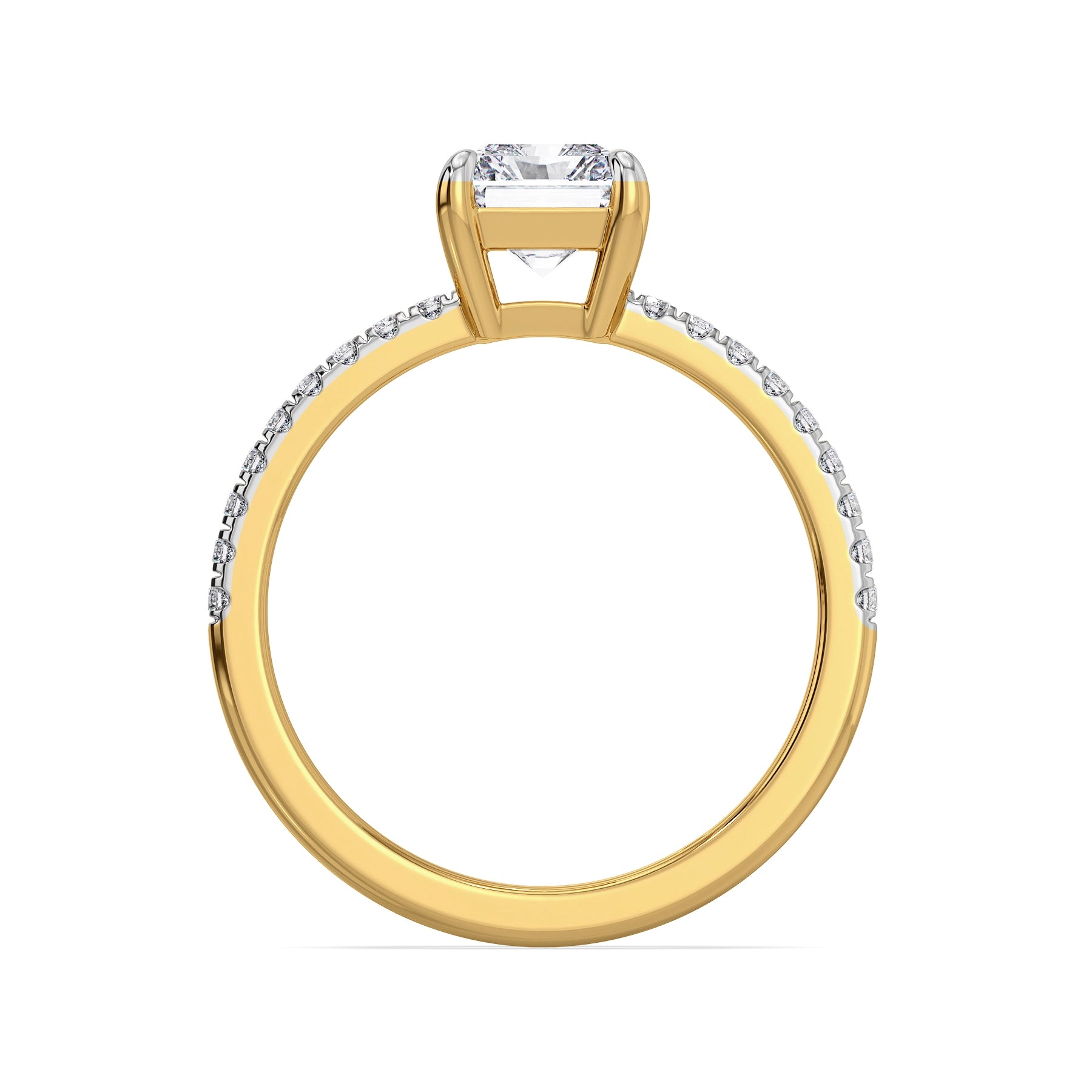 Terisa Radiant Lab Grown Diamond Engagement Ring- Back view