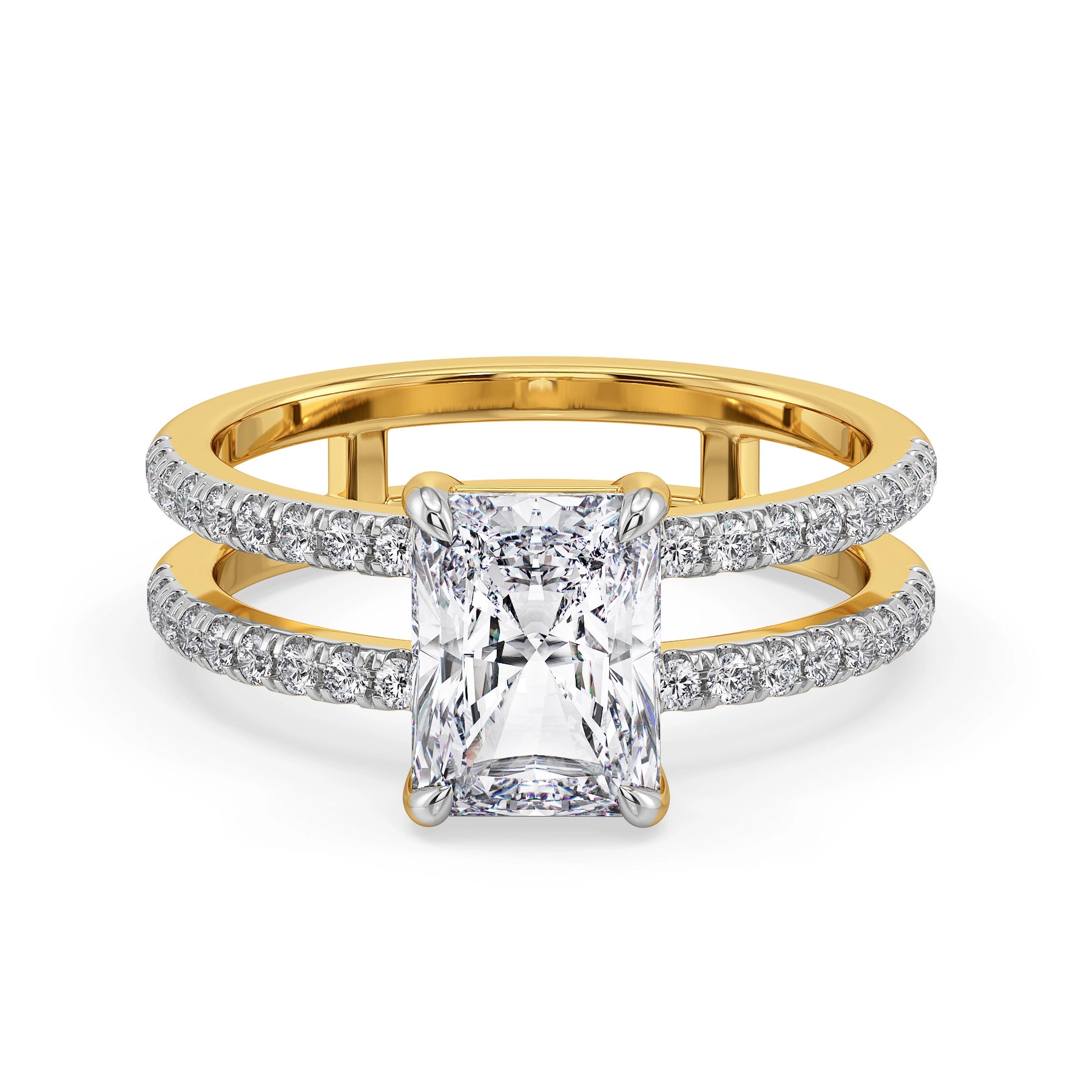 Terisa Radiant Lab Grown Diamond Engagement Ring- Front view