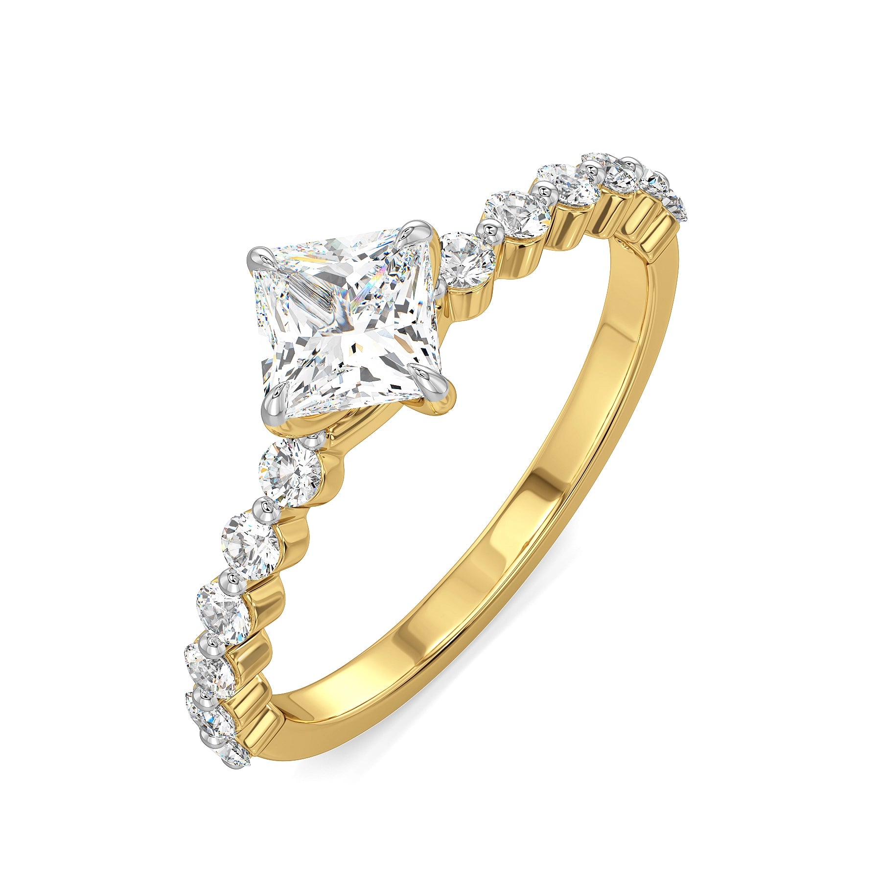 Josie Princess Cut Lab Grown Diamond Ring- Top view