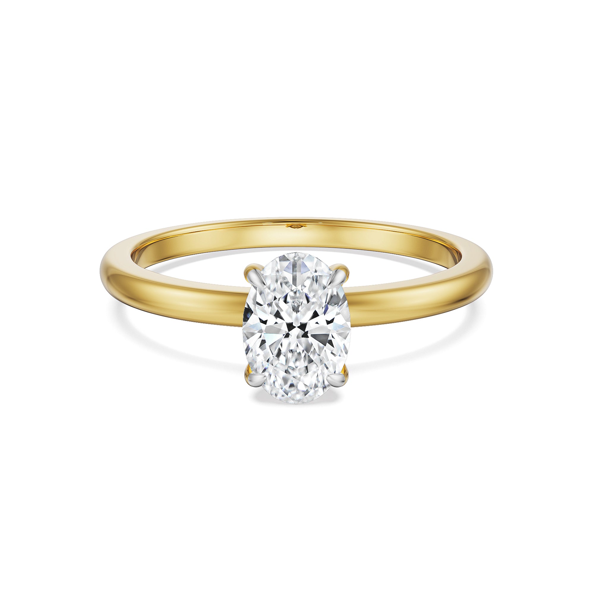 0.5 CT Oval Engagement Ring Front view