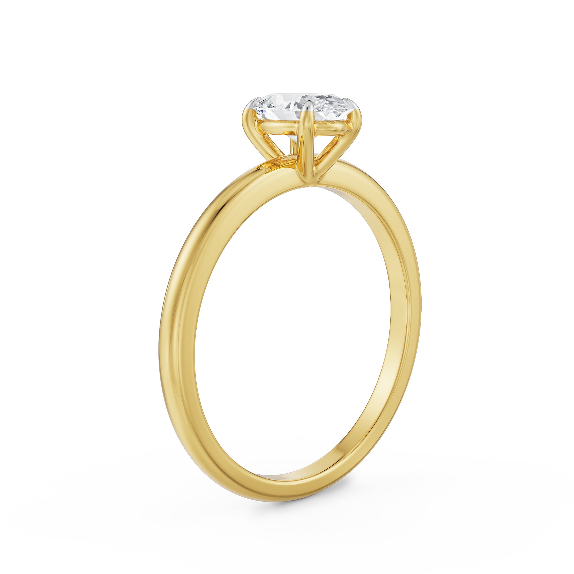 0.5 CT Oval Engagement Ring Right view