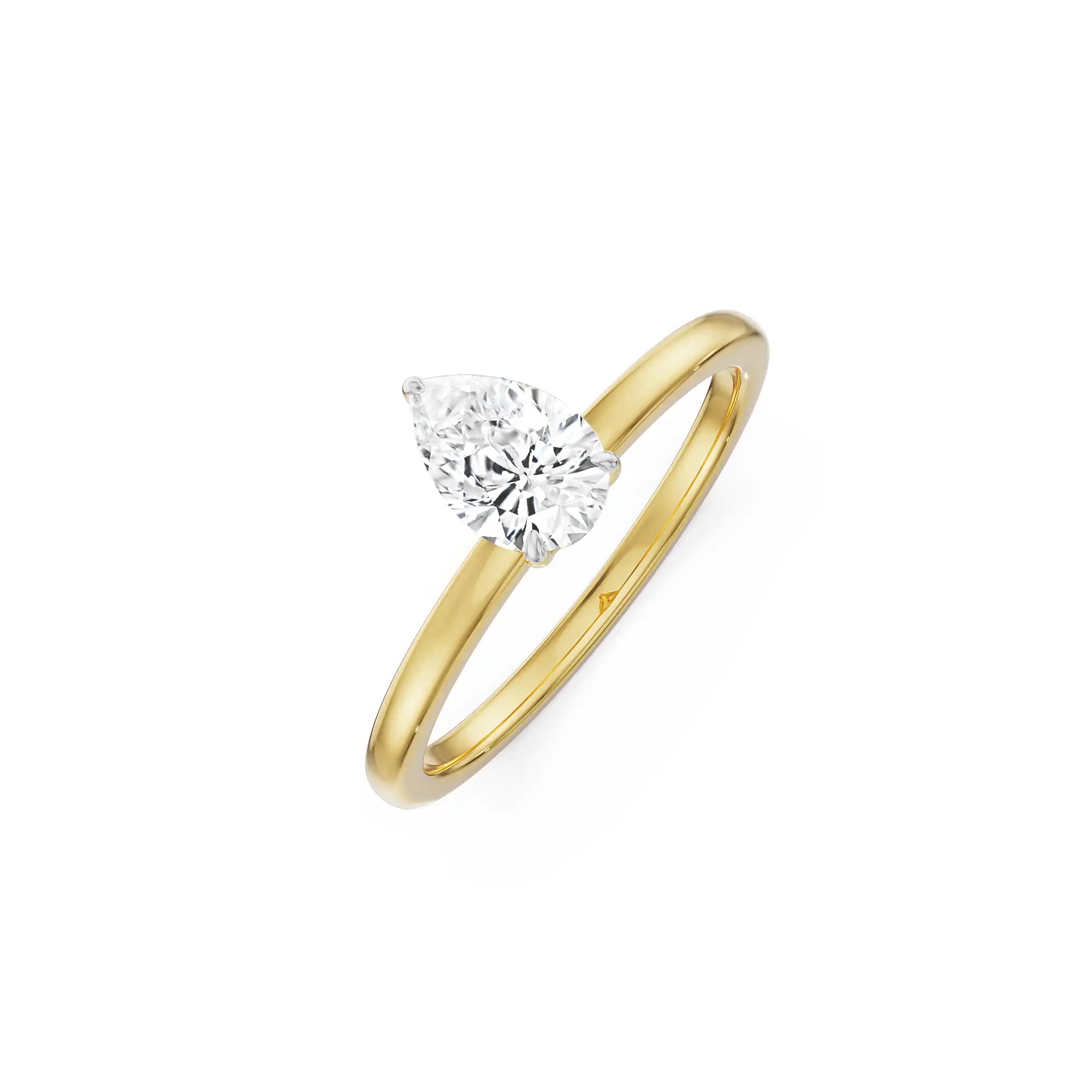 0.5 CT Pear Engagement Ring Side View