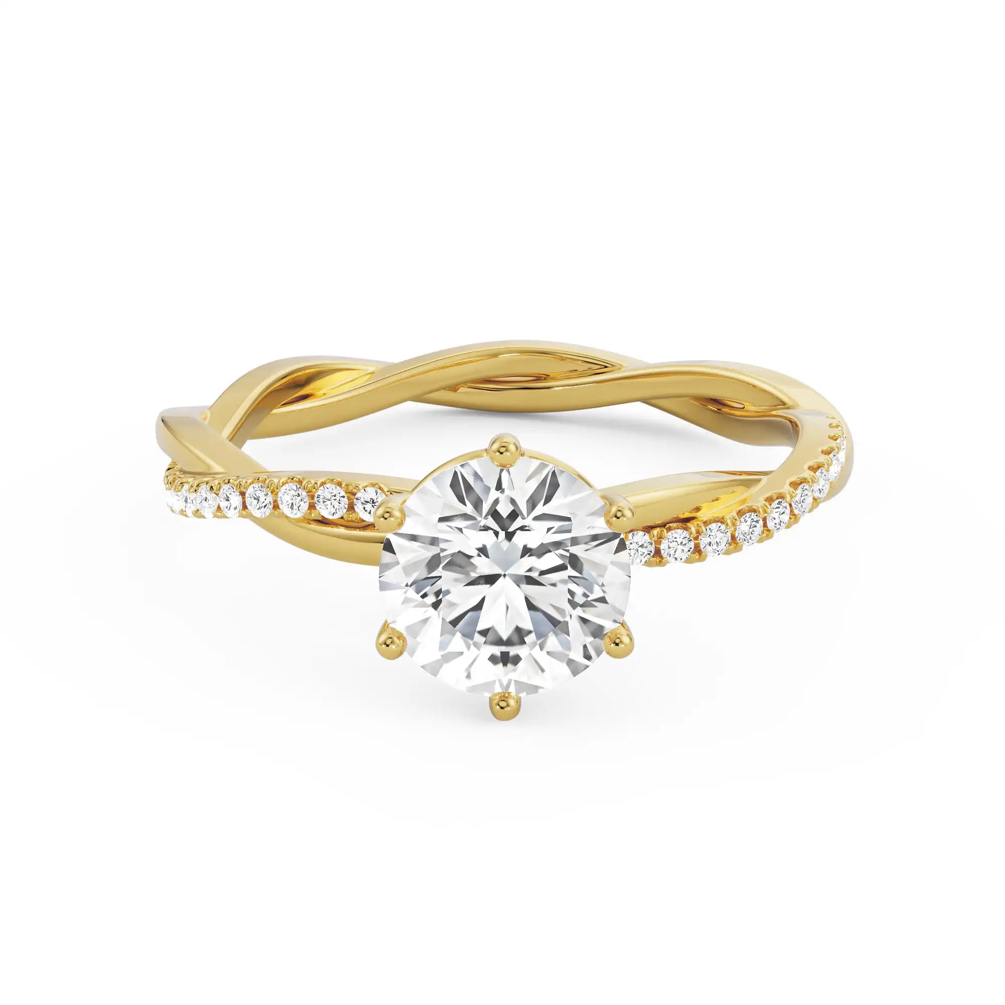 1 CT Daphne Diamond Ring Front view in 9KT