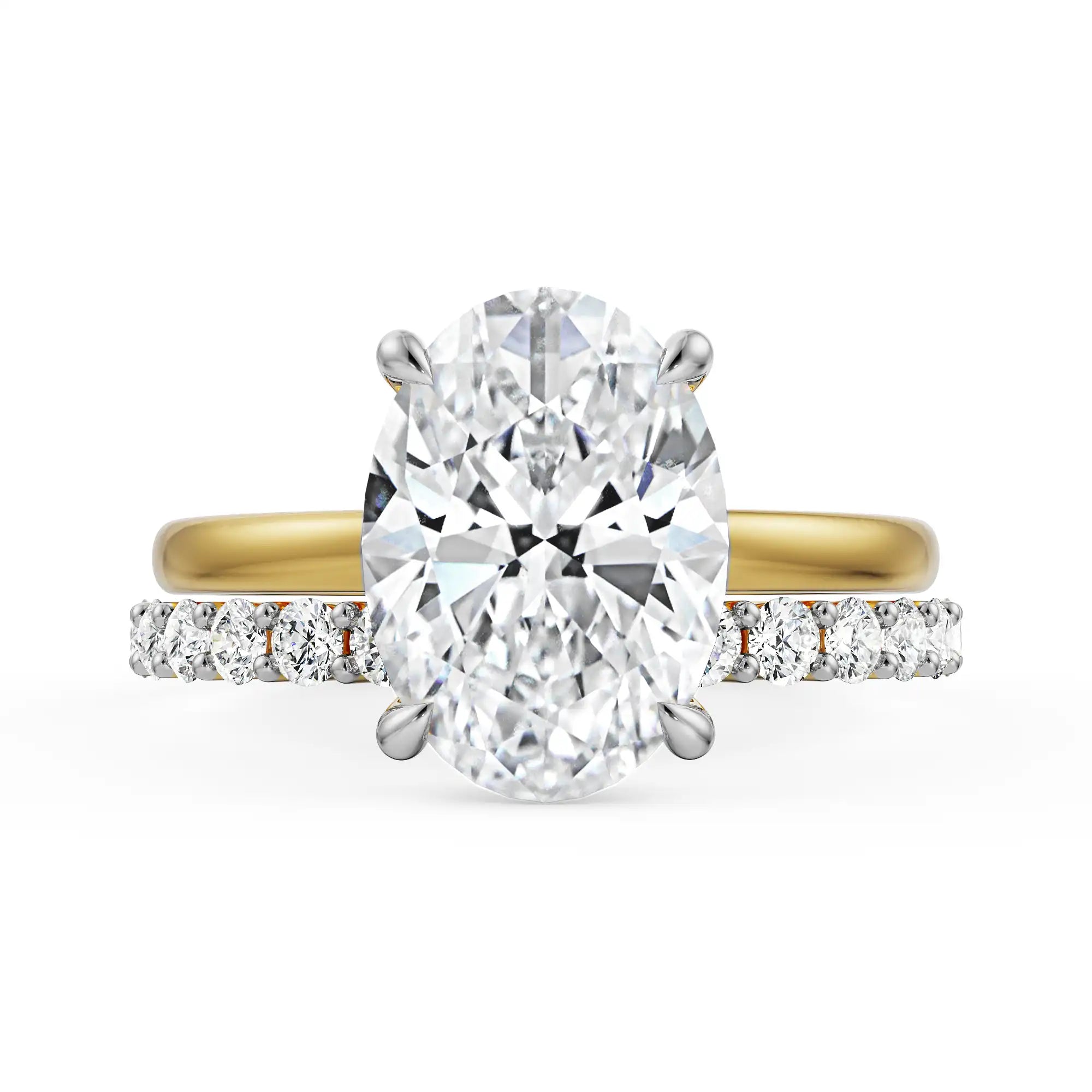 Buy Oval Bridal Lab Grown Diamond Ring Set Online At Emori