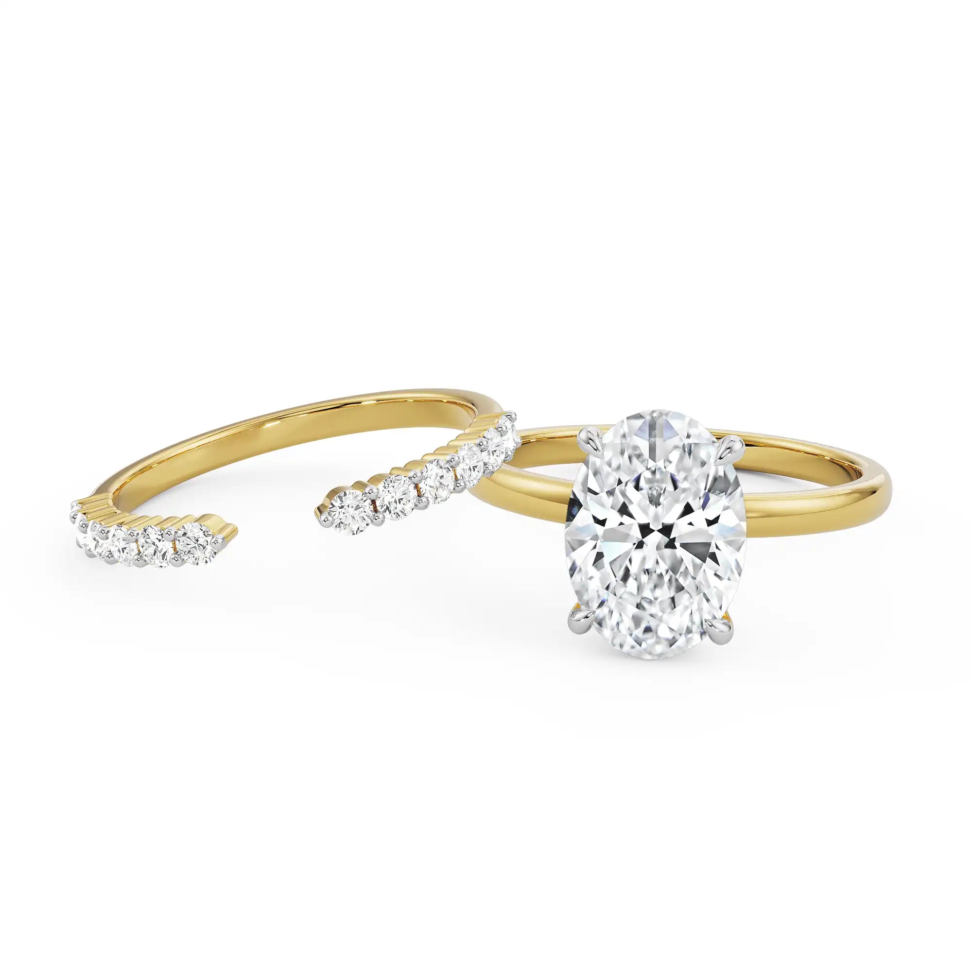 Oval Bridal Lab Grown Diamond Ring Set_in-stock