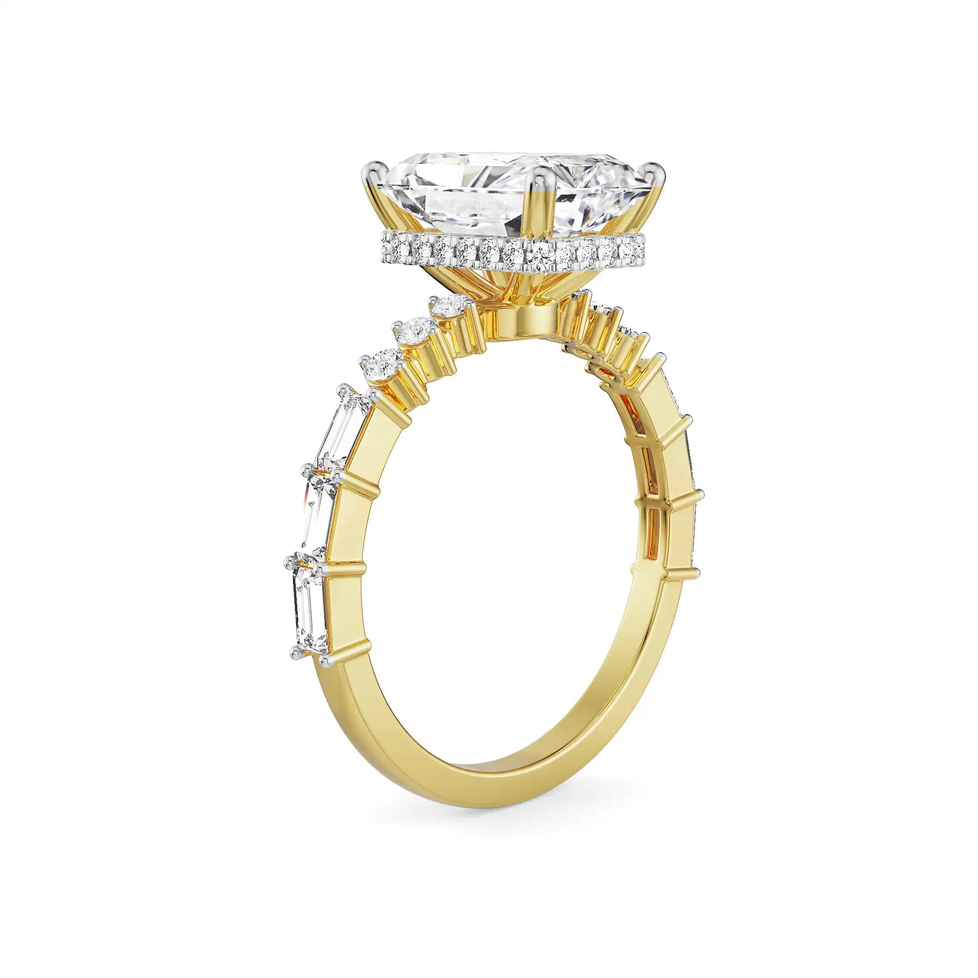 Saira Radiant Engagement Ring right view