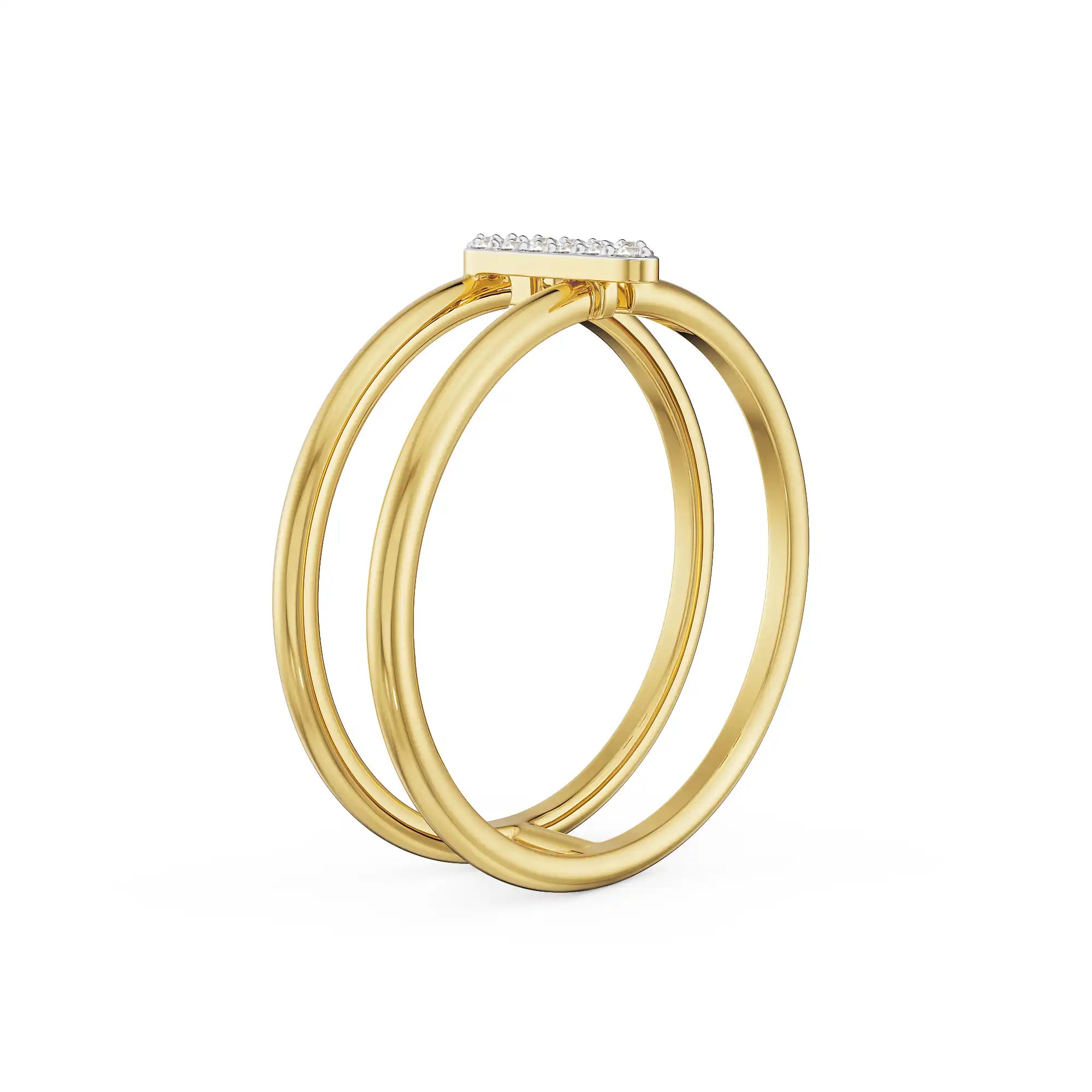 Parallel Open Diamond Ring Right view