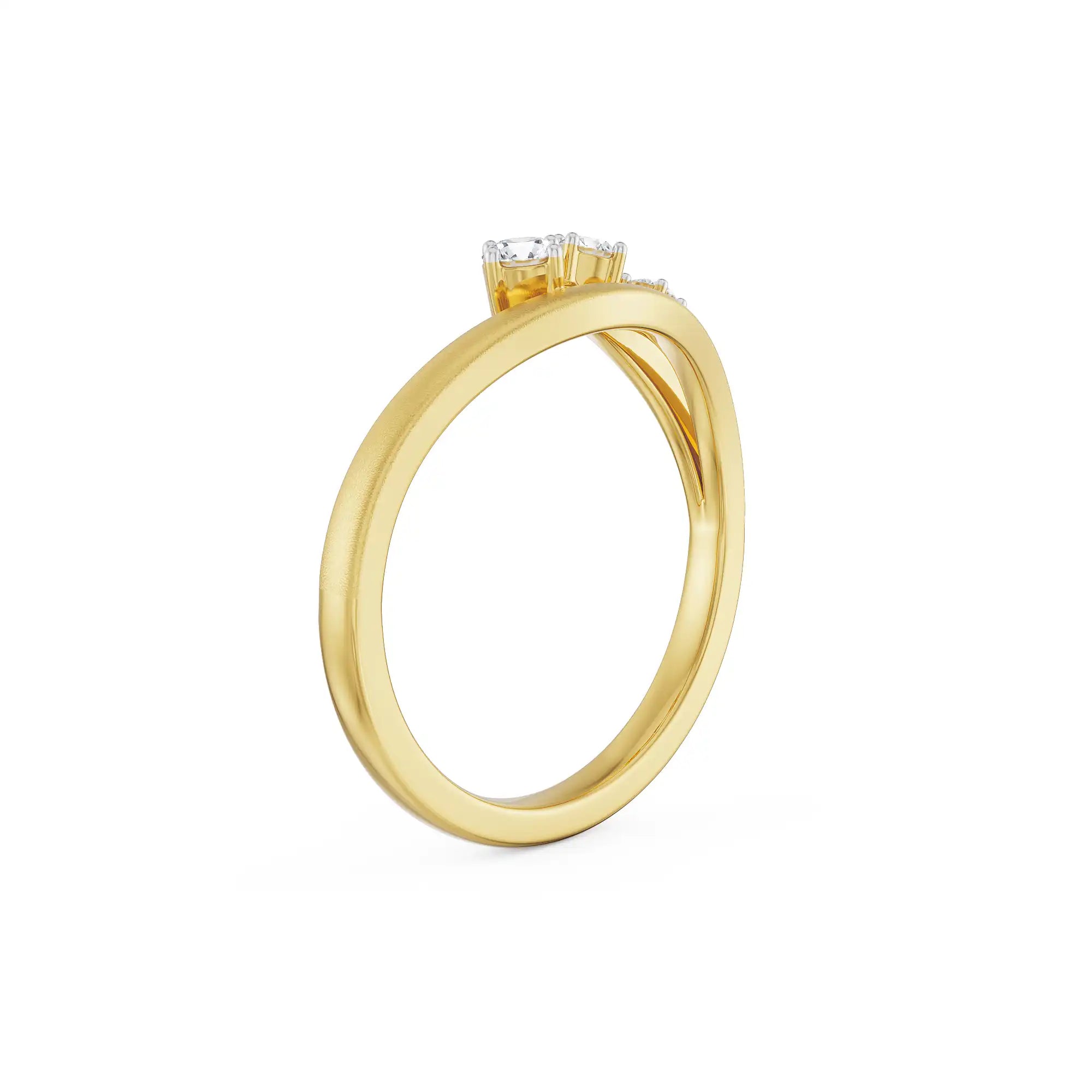 Dainty Trio Diamond Ring Right view