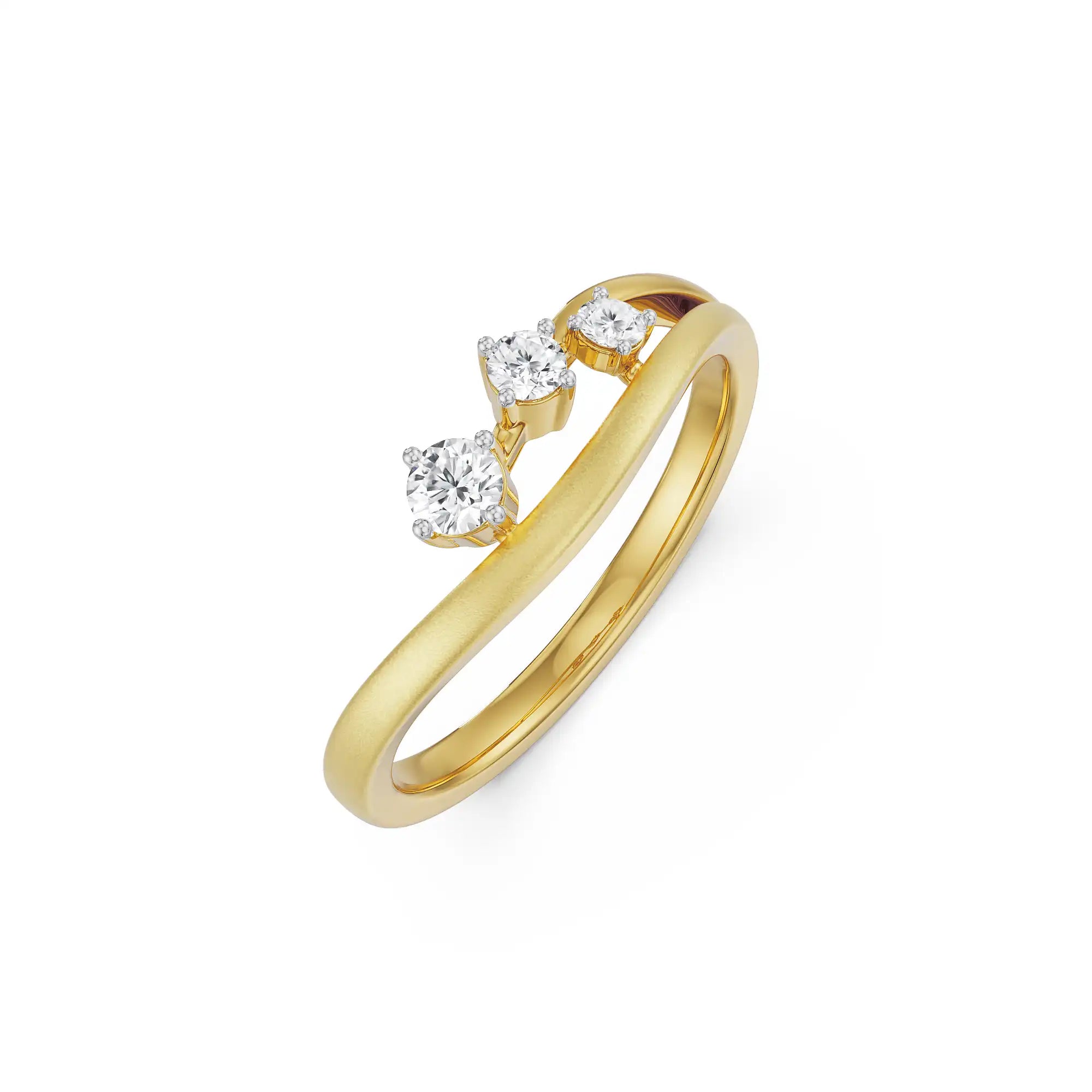 Dainty Trio Diamond Ring Top view