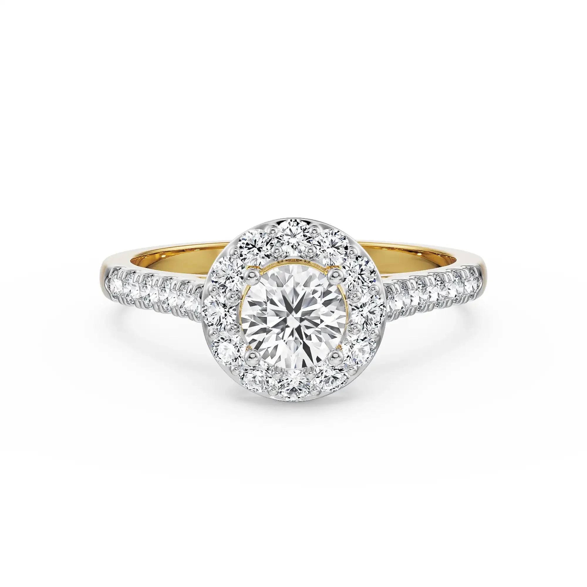 Jessica Round Halo Diamond Ring front view in 9KT