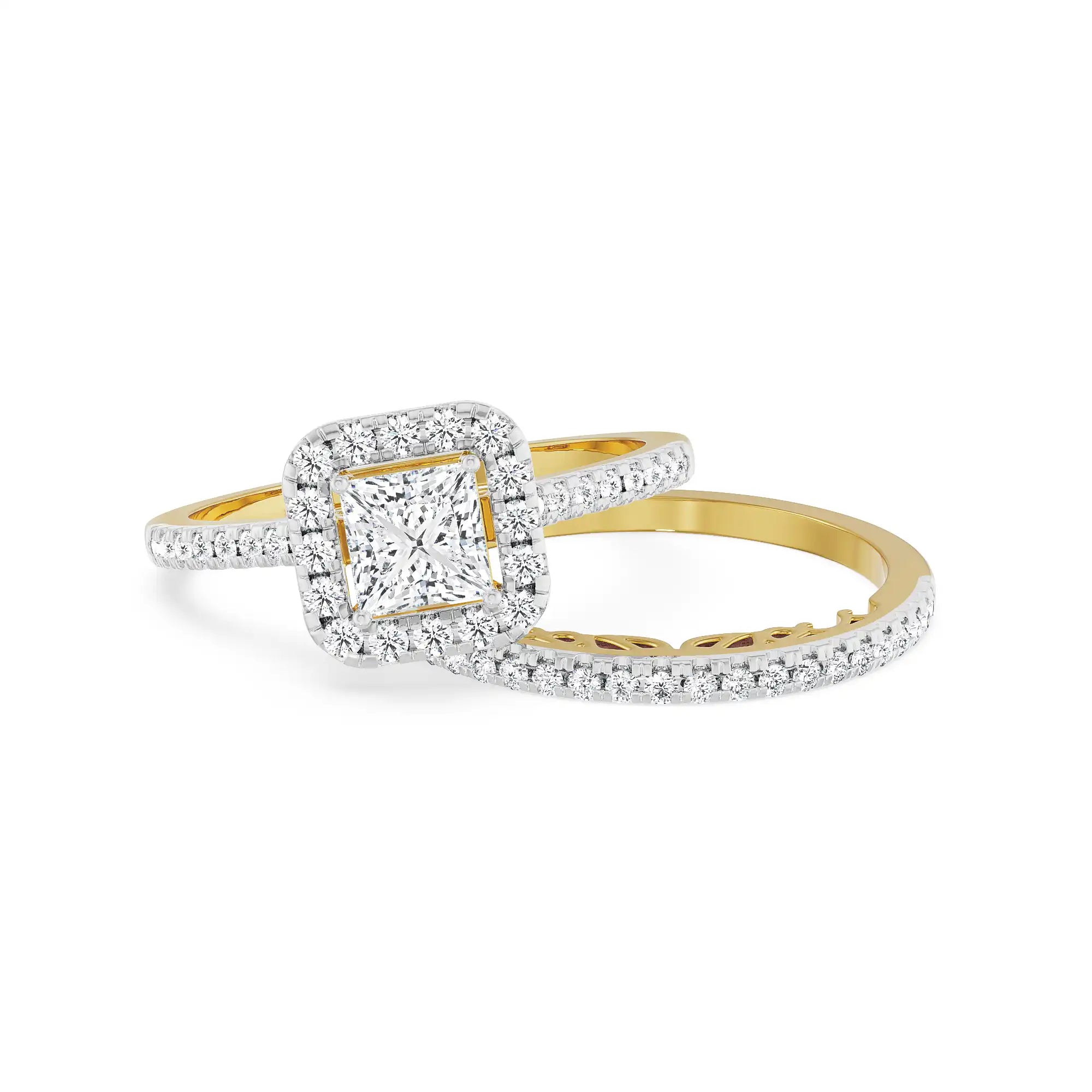 Princess Cut Bridal Ring Set_in-stock