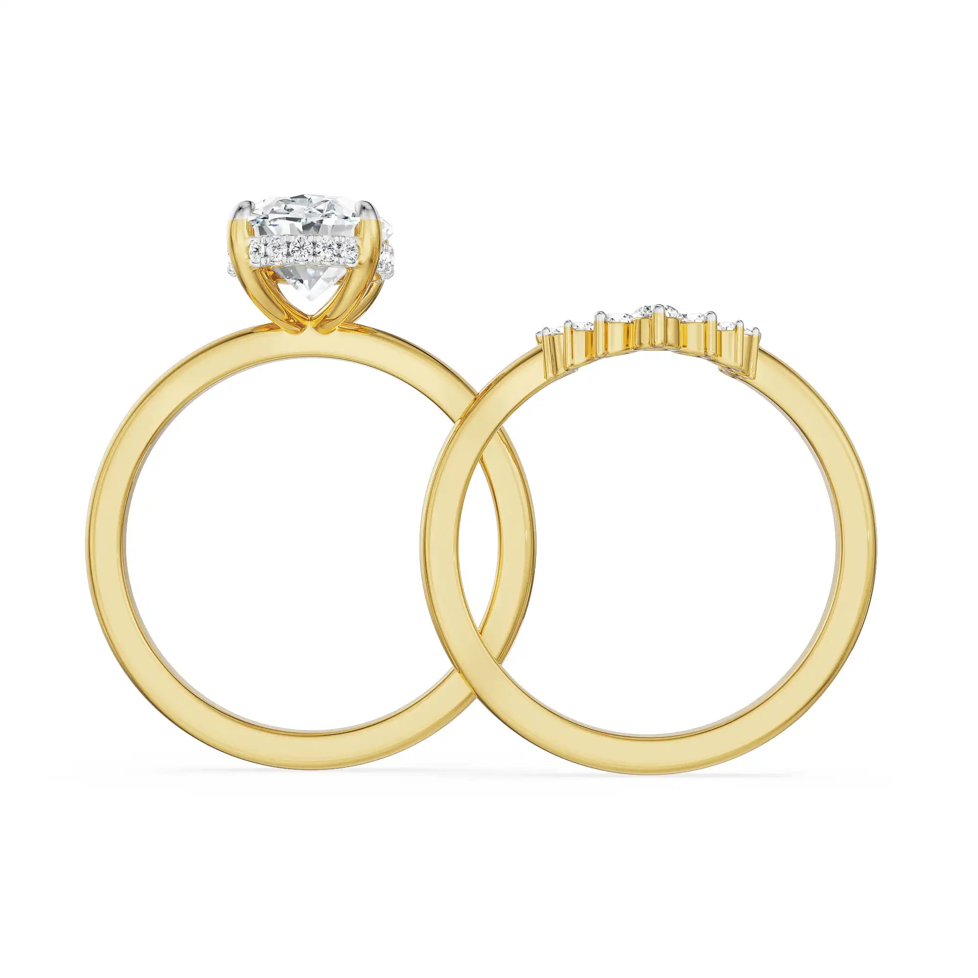 2 CT Vintage Oval Diamond Ring Back View