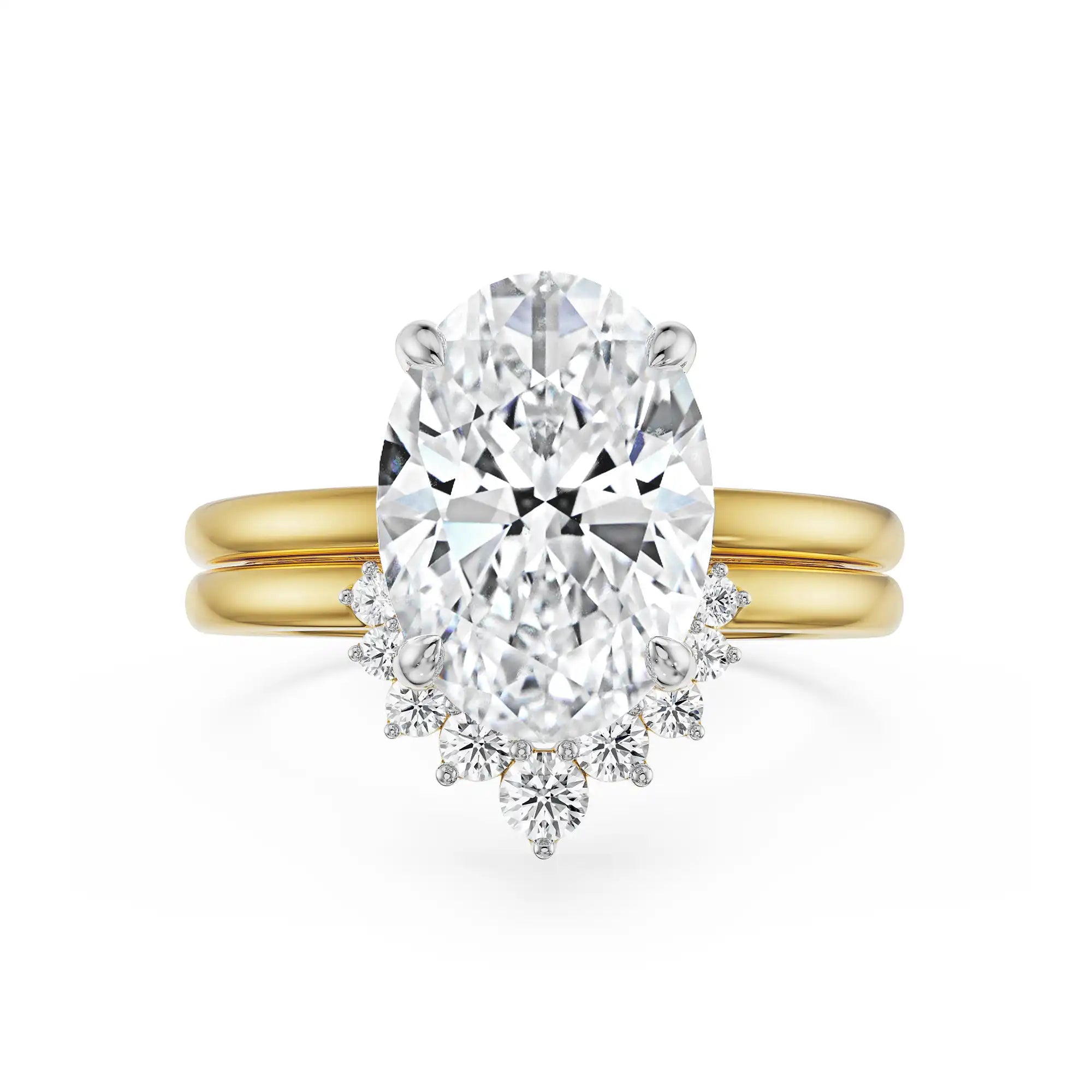 2 CT Vintage Oval Diamond Ring Front view