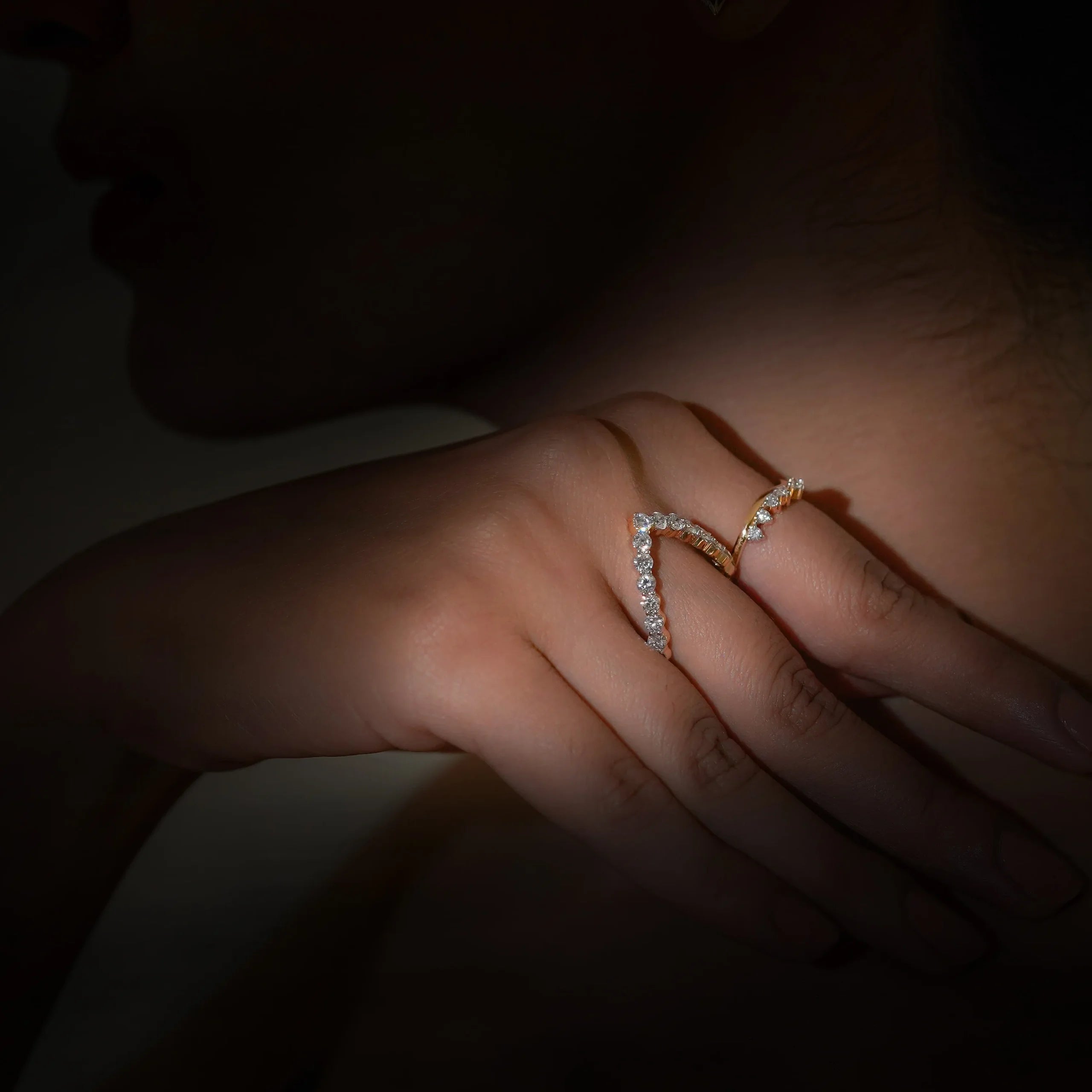 Minimalist V Diamond Band Prospective View