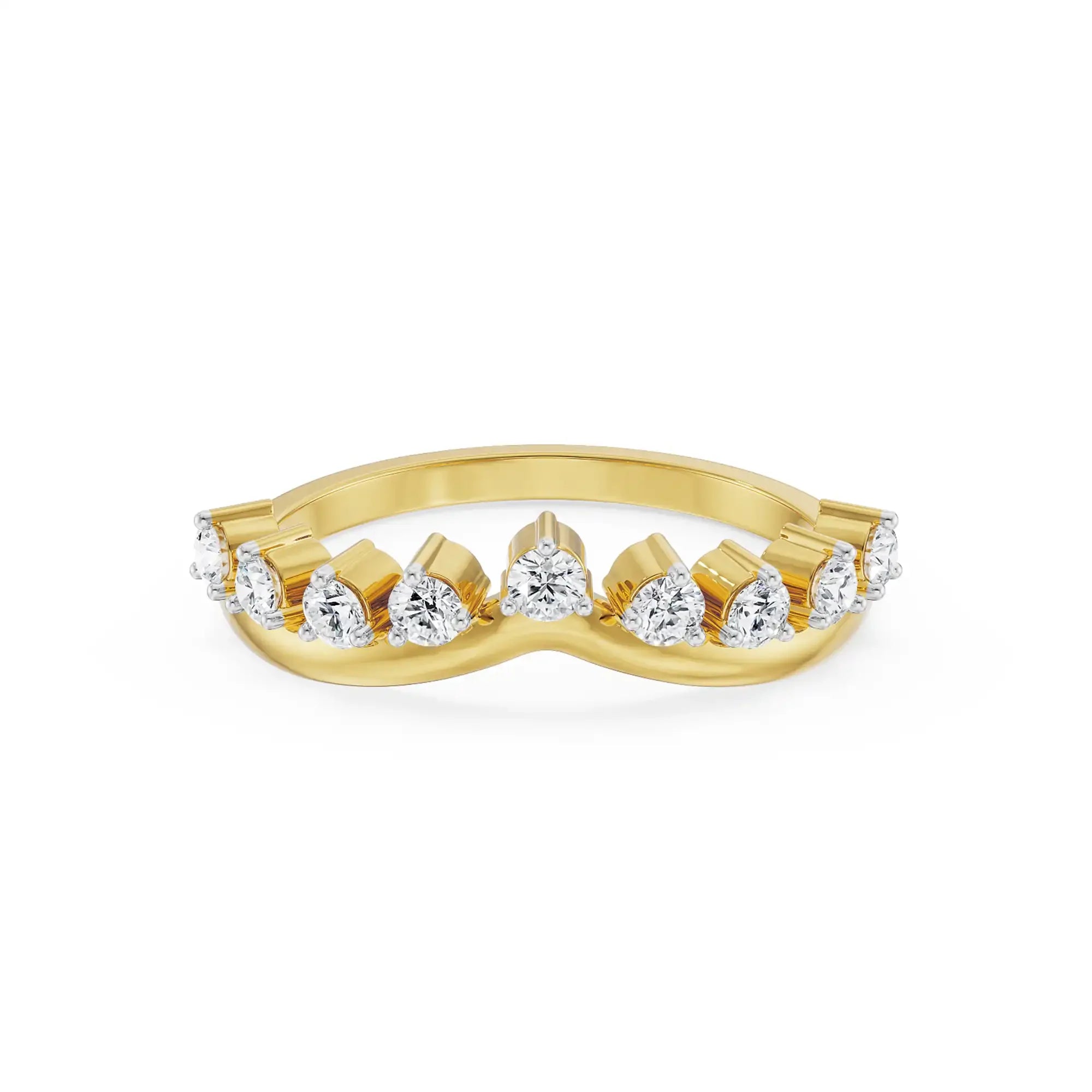 Crown Diamond Ring front view in 9KT