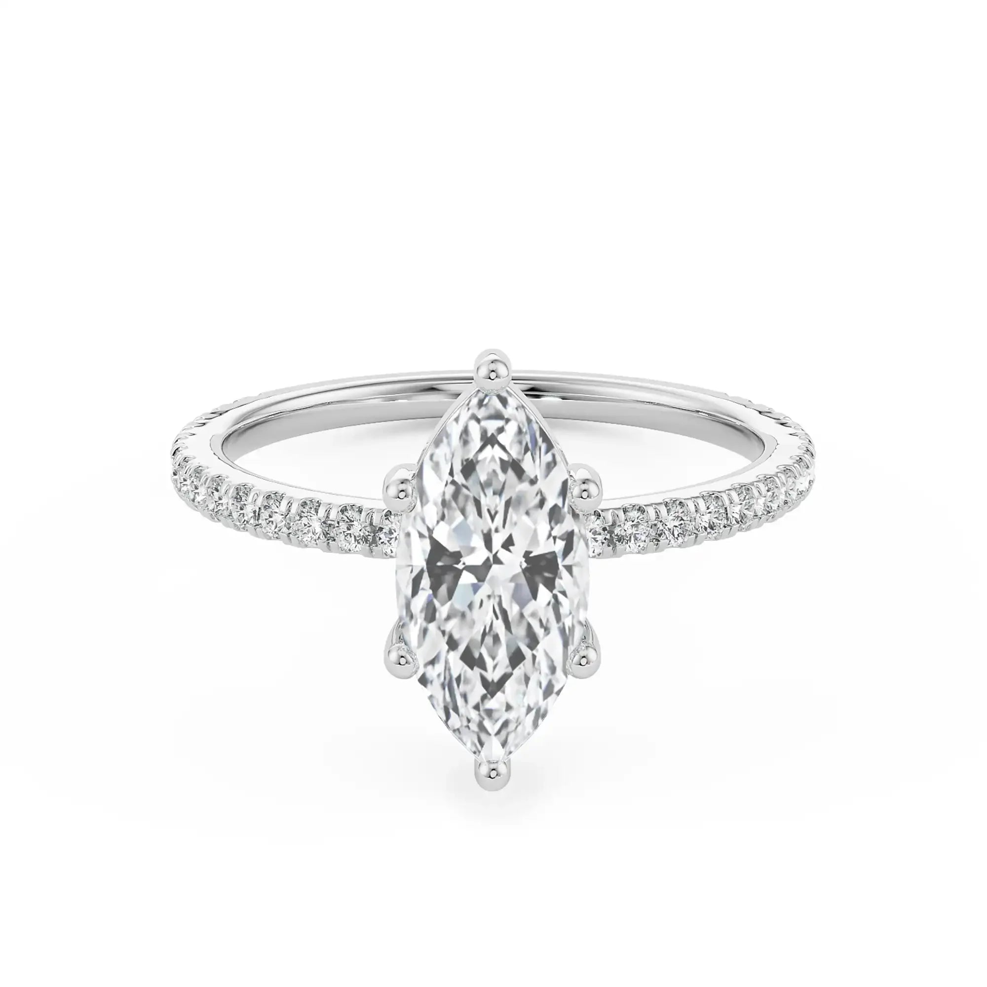 Magnificent Marquise Engagement Ring front view in 9KT