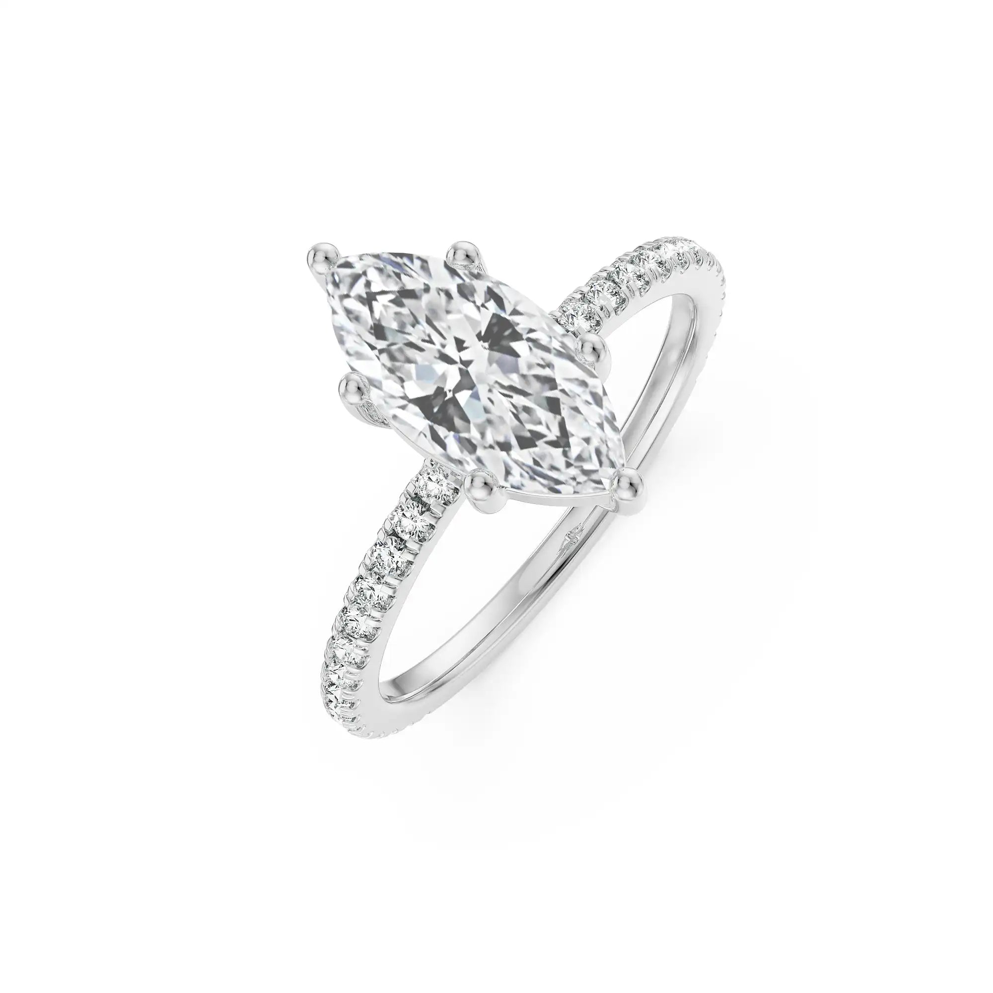 Magnificent Marquise Engagement Ring left view