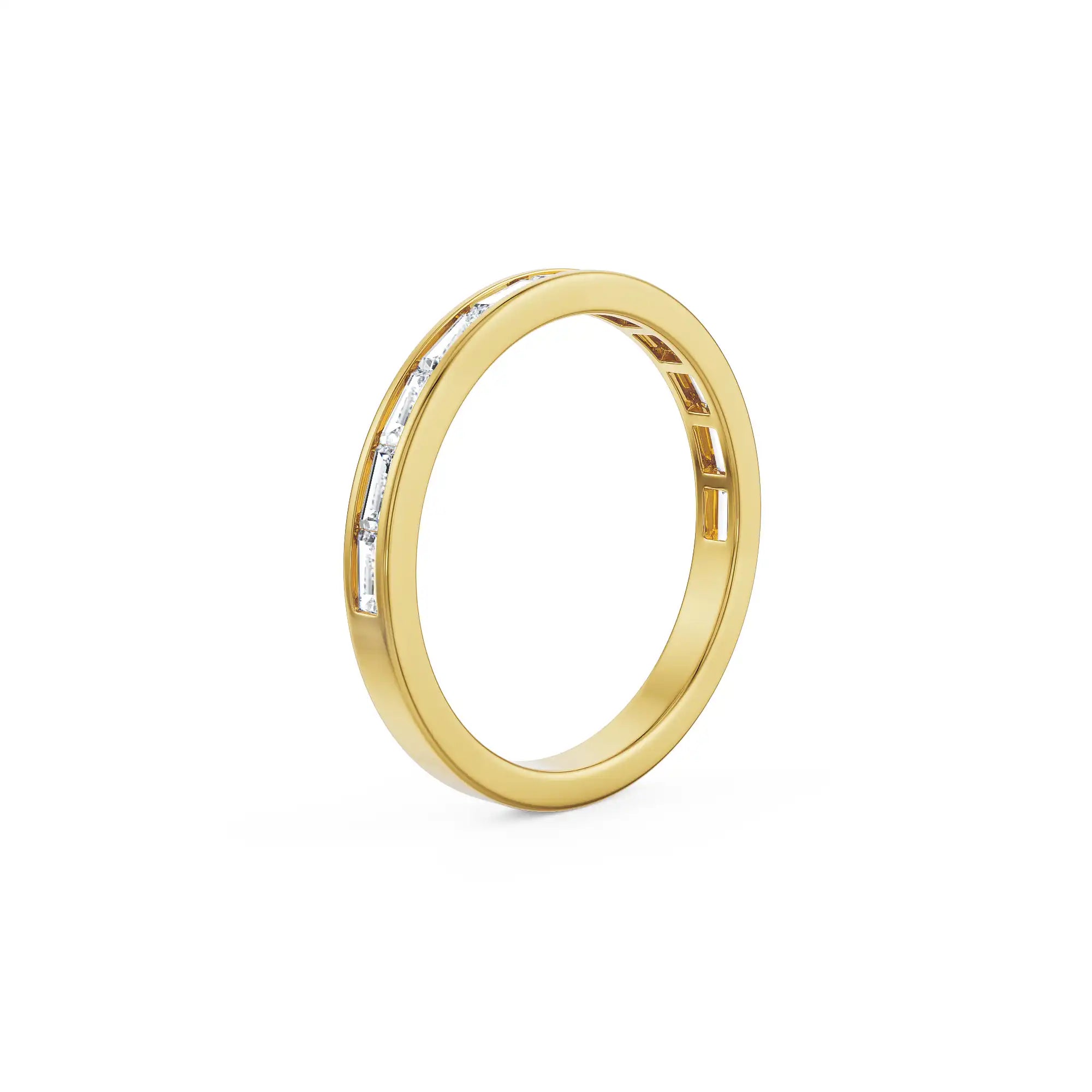 Baguette Straight Wedding Band Right View
