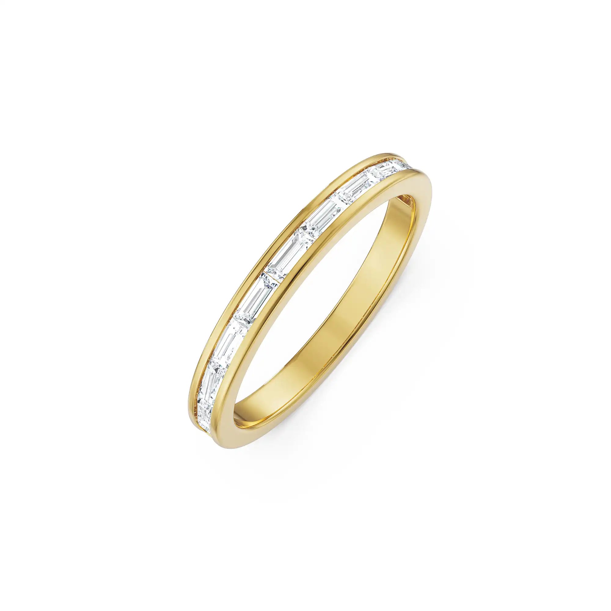 Baguette Straight Wedding Band Top View