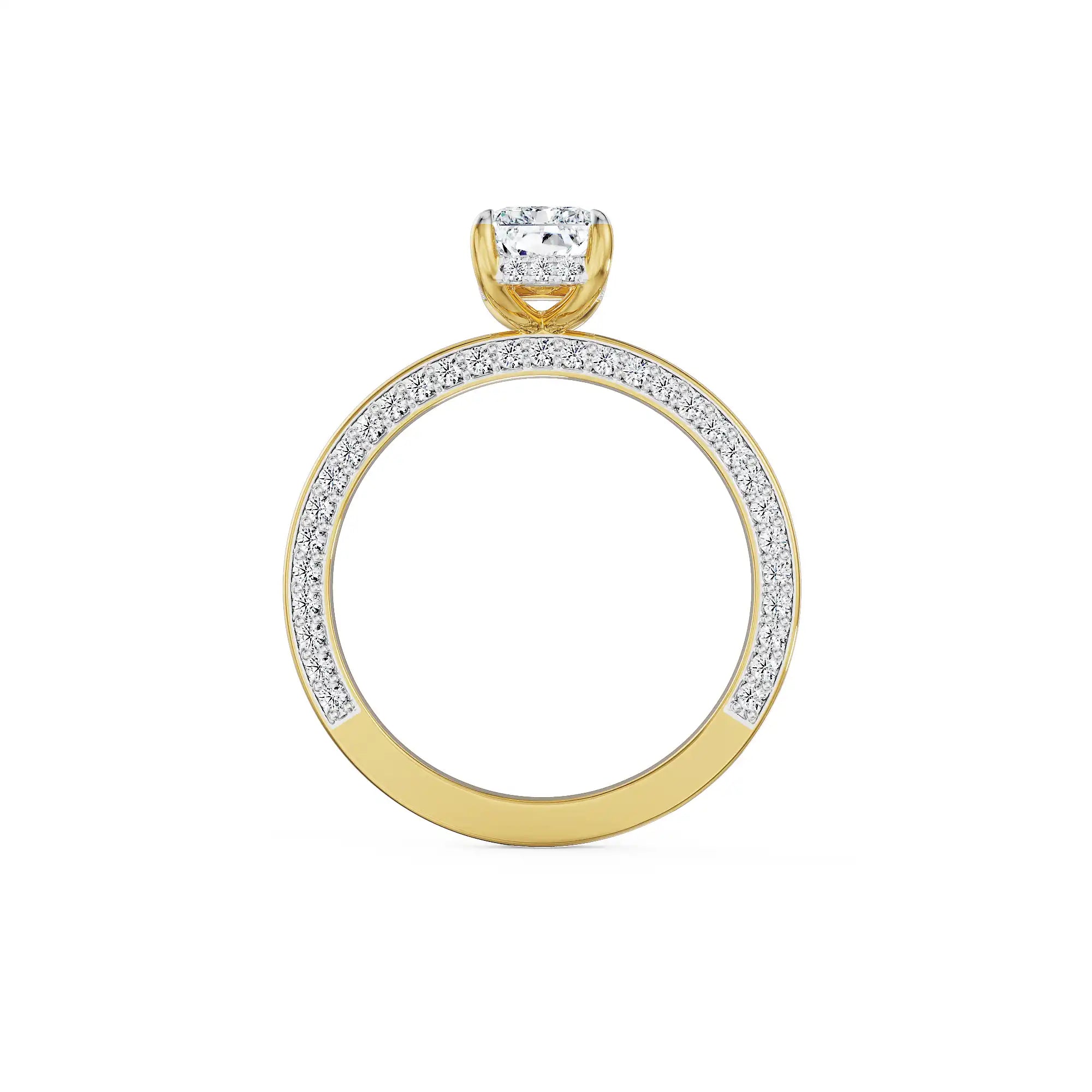 Radiant Solitaire Engagement Ring Back view