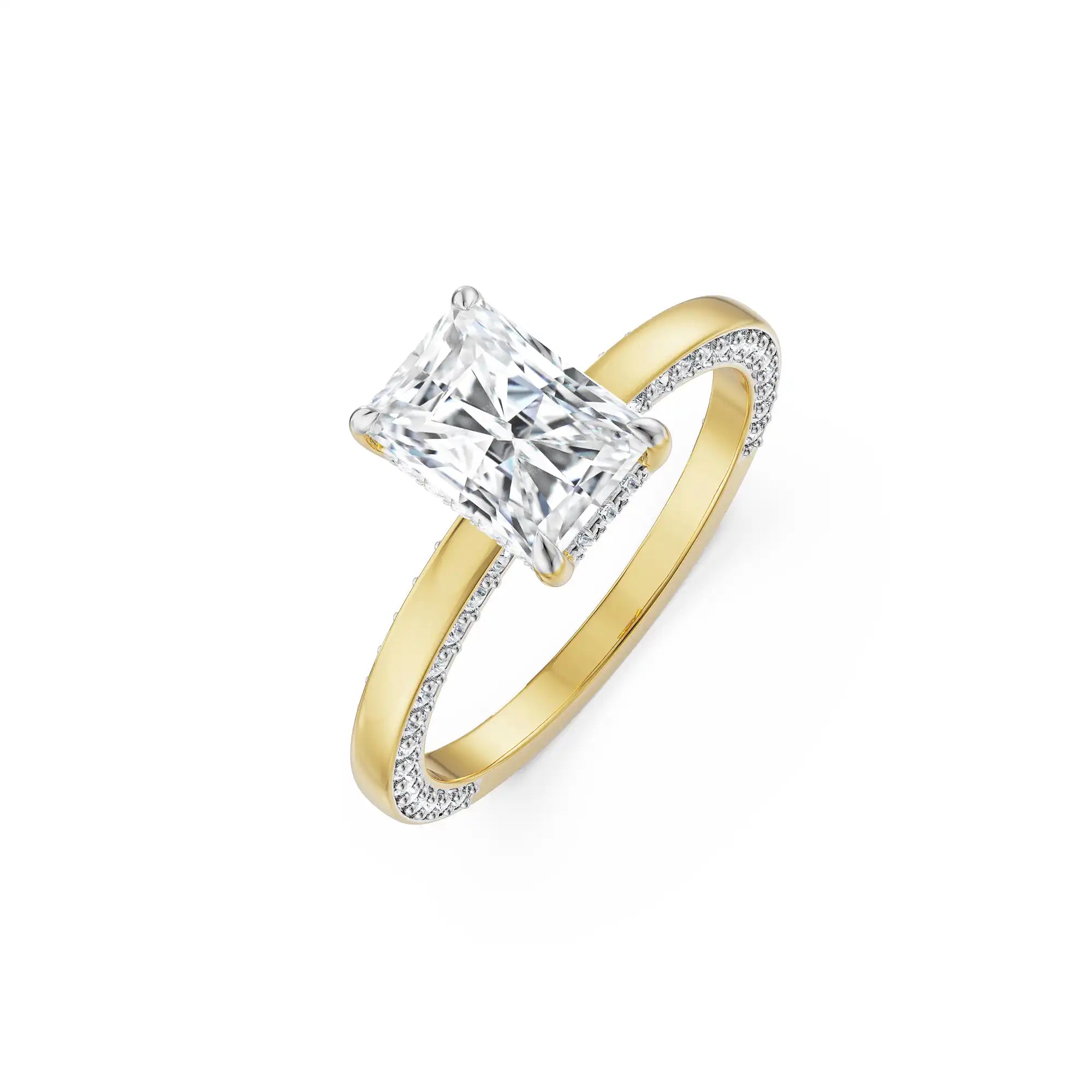 Radiant Solitaire Engagement Ring Top view