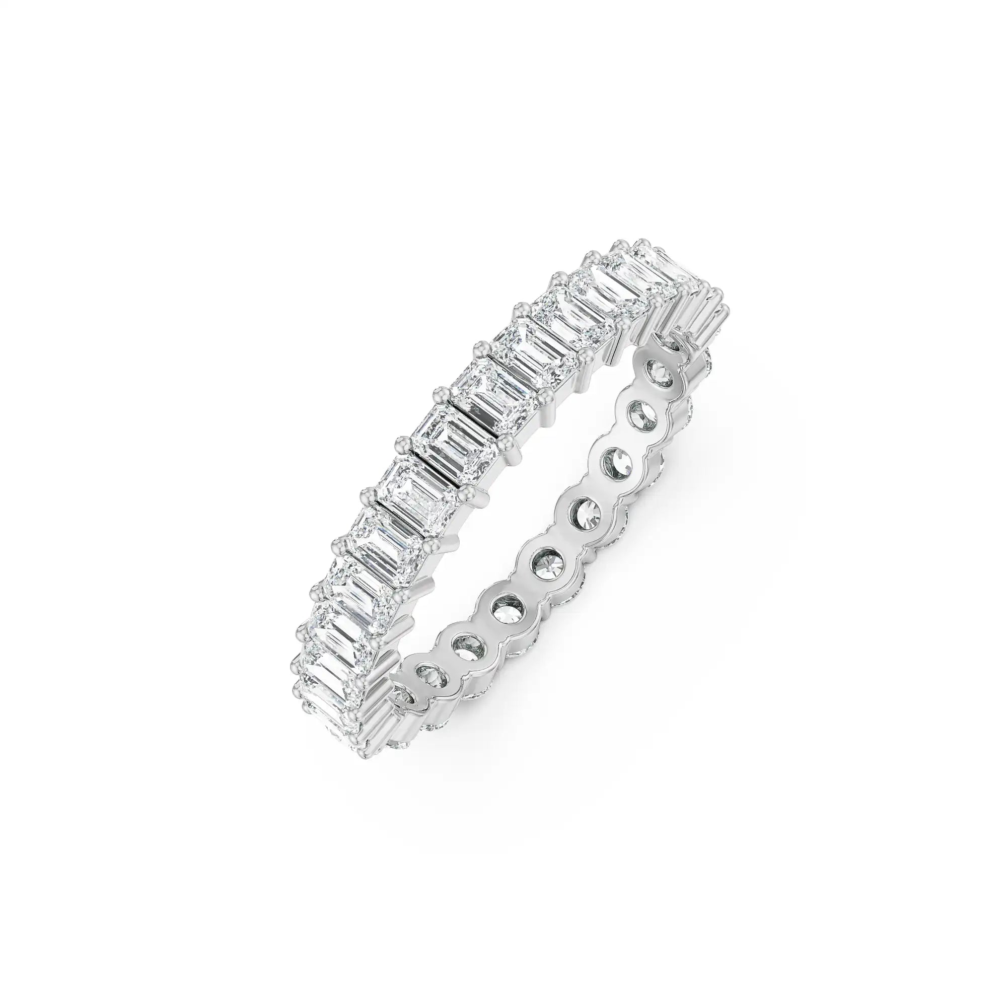 Emerlad Round Eternity Band left view