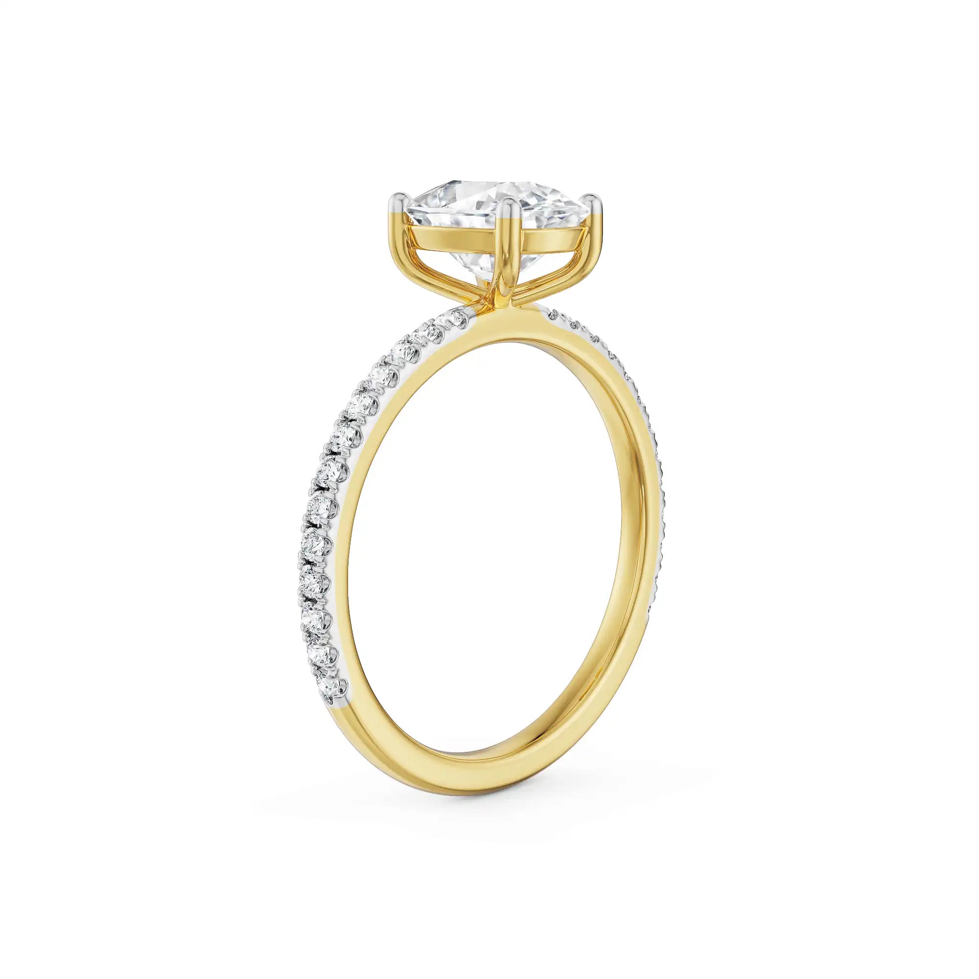 Cushion Square Bridal Ring right view