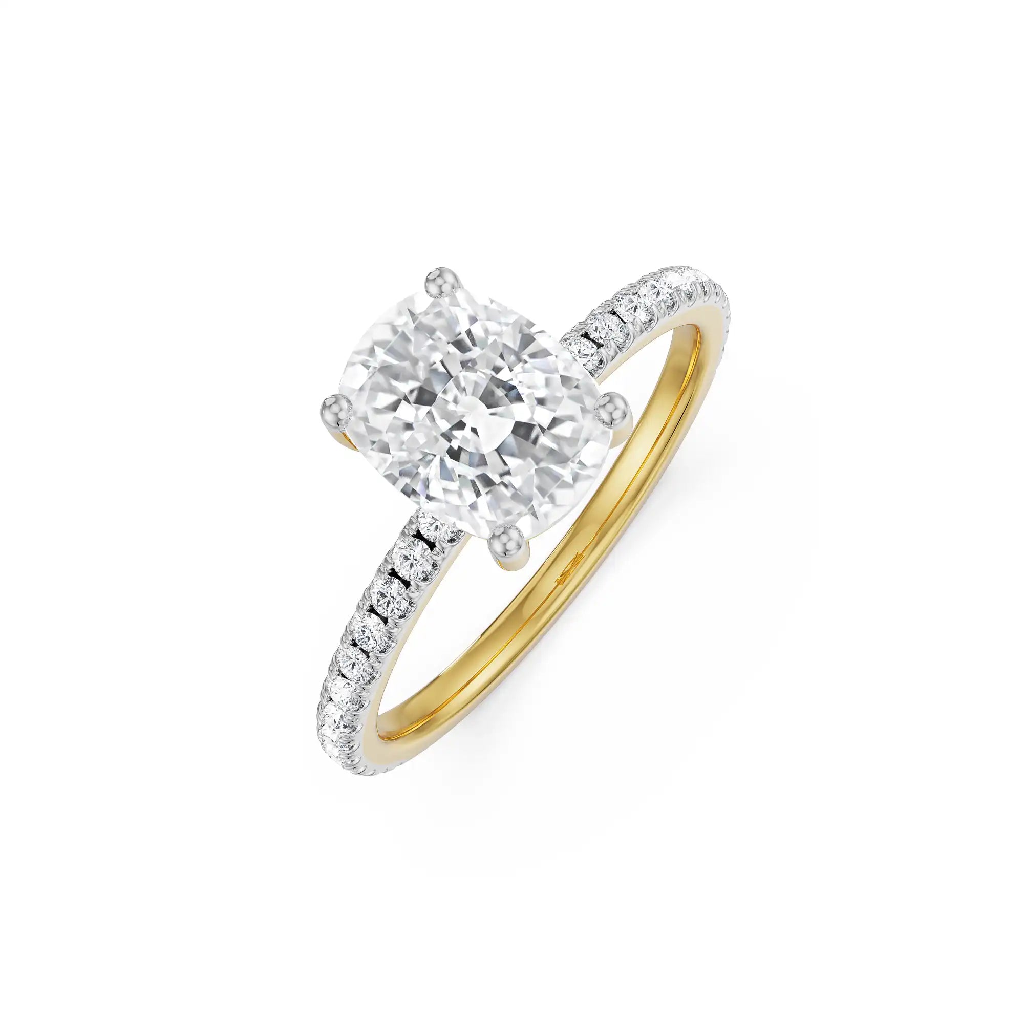 Cushion Square Bridal Ring left view
