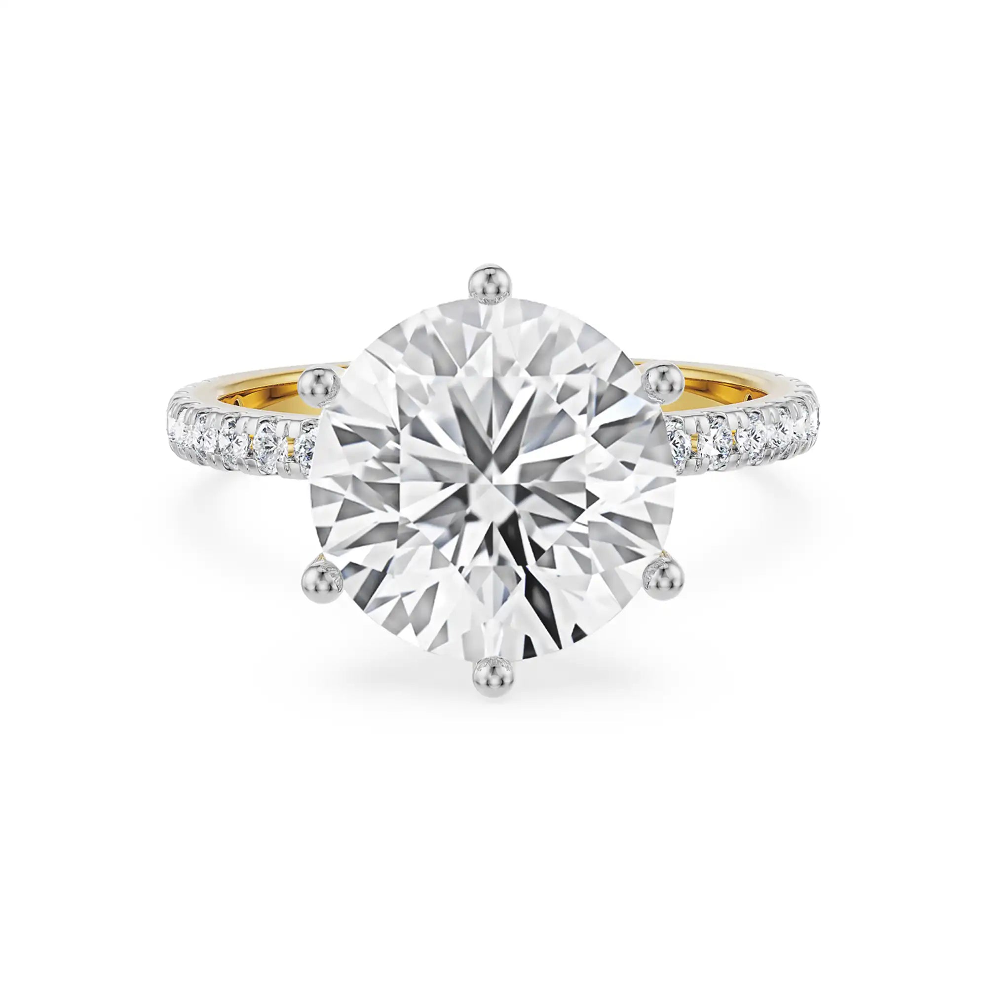 Majestic Round Solitaire Bridal Ring front view