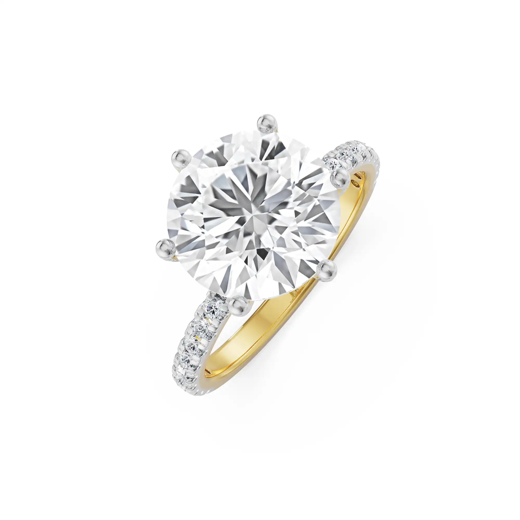 Majestic Round Solitaire Bridal Ring left view