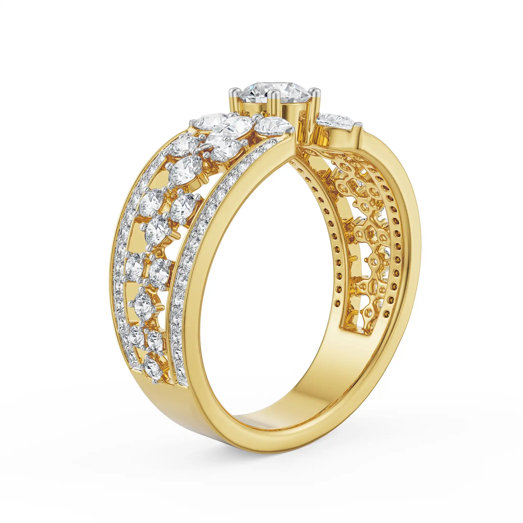 Flora Pear Lab Grown Diamond Ring - Back view