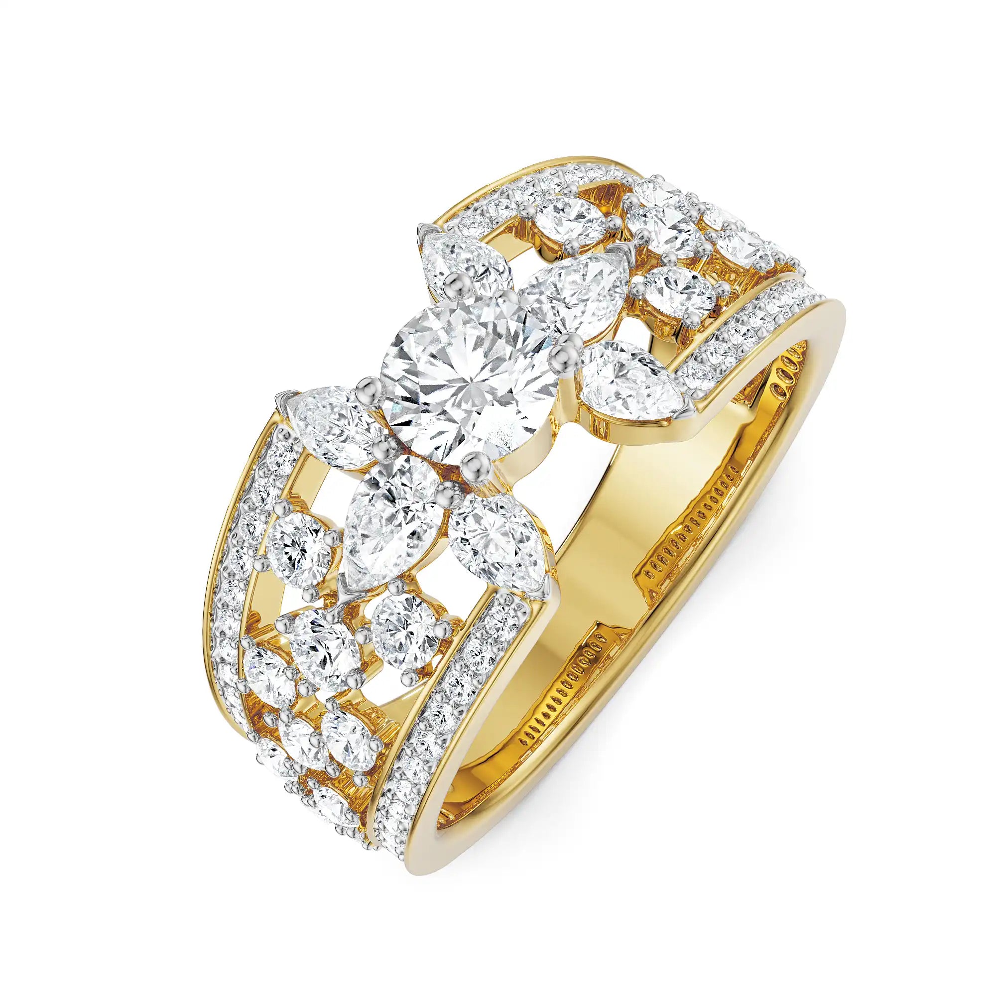 Flora Pear Lab Grown Diamond Ring - Top view